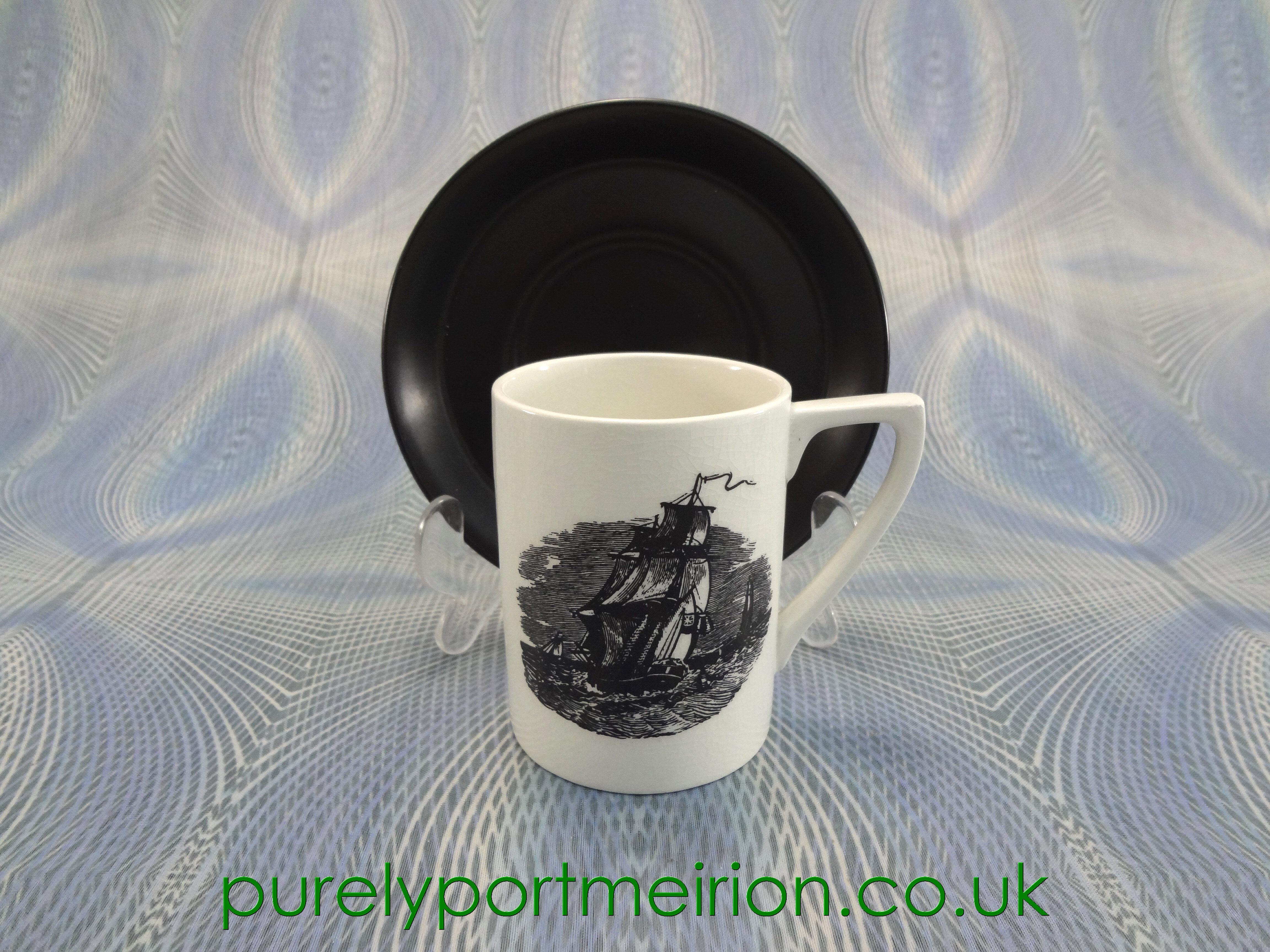 Portmeirion Sailing Ships Vintage Coffee Cup And Saucer, SSS17