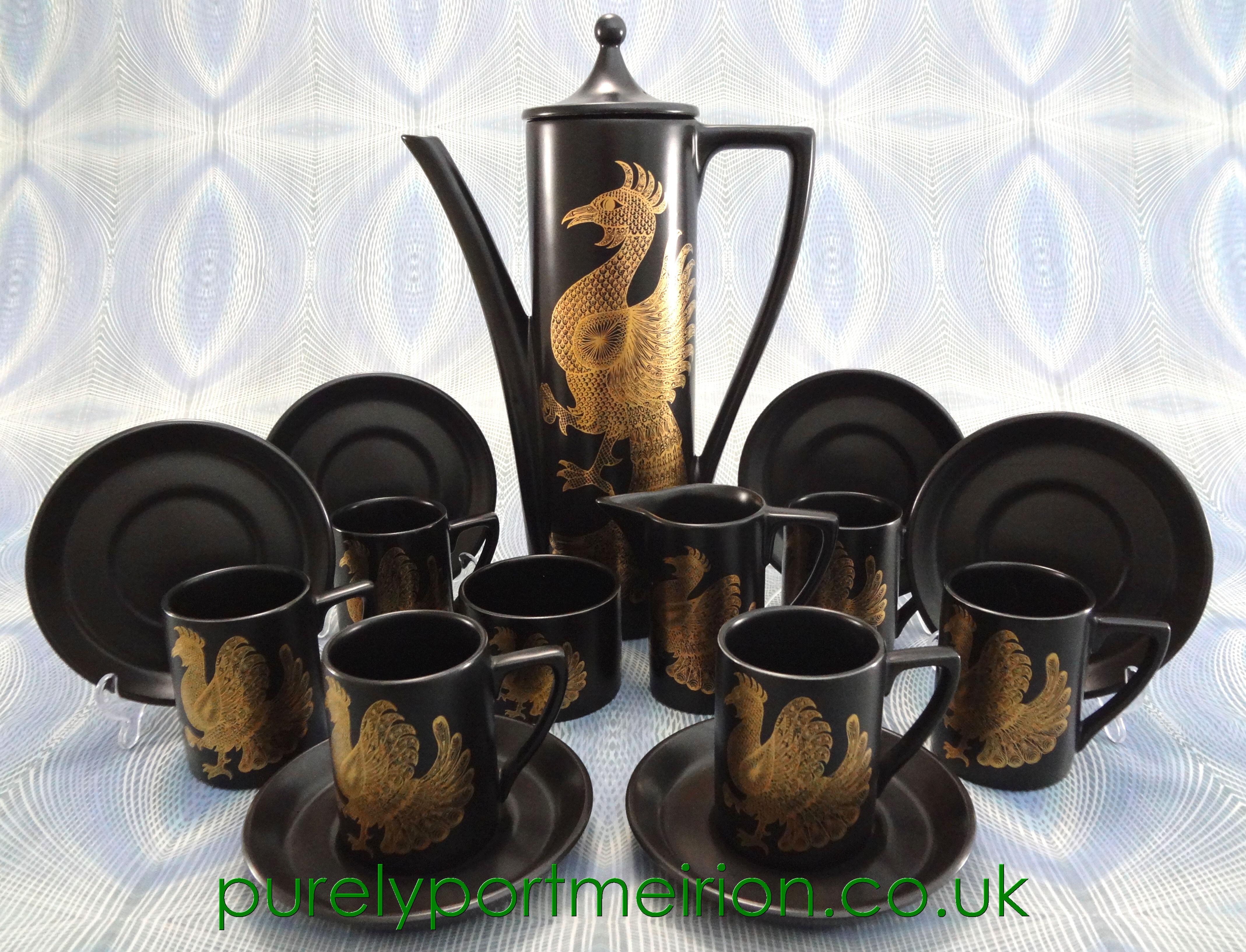 Portmeirion Pottery Cylinder Coffee Set, Phoenix, P21