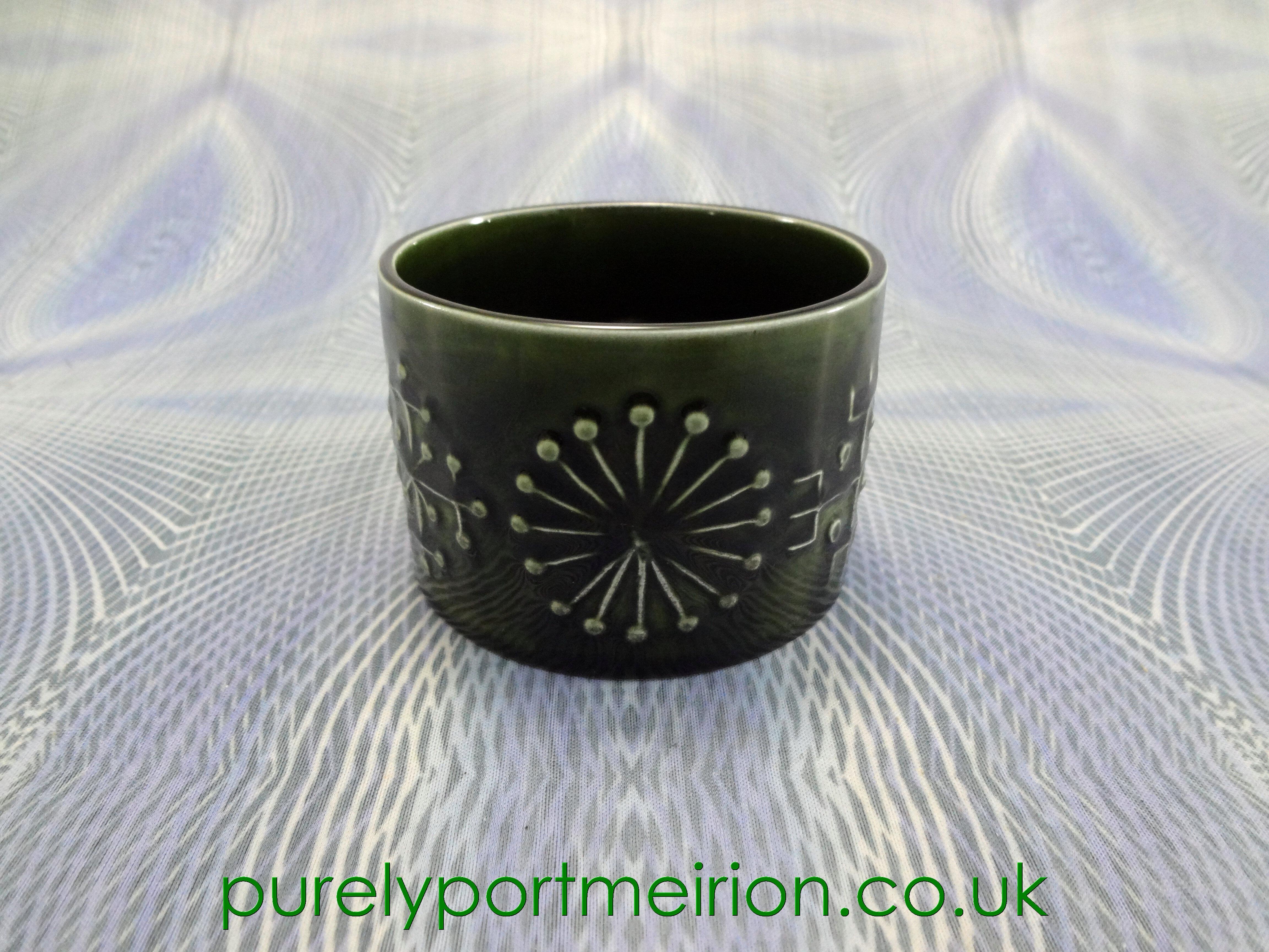 Portmeirion Pottery Totem Olive Green Sugar Bowl, TTO31
