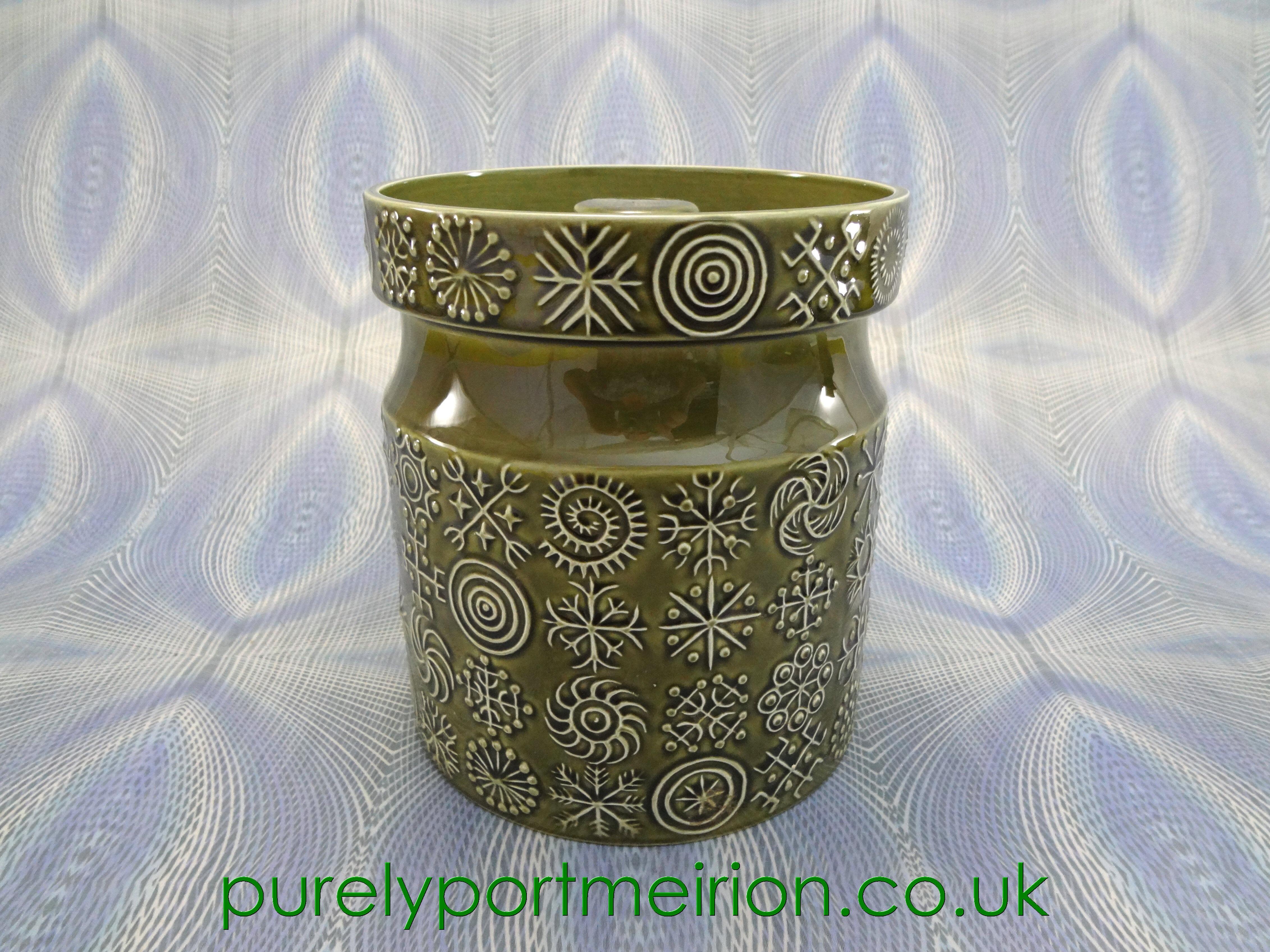 Portmeirion Pottery Totem Sage Green Ceramic Lidded Storage Jar, TTS1