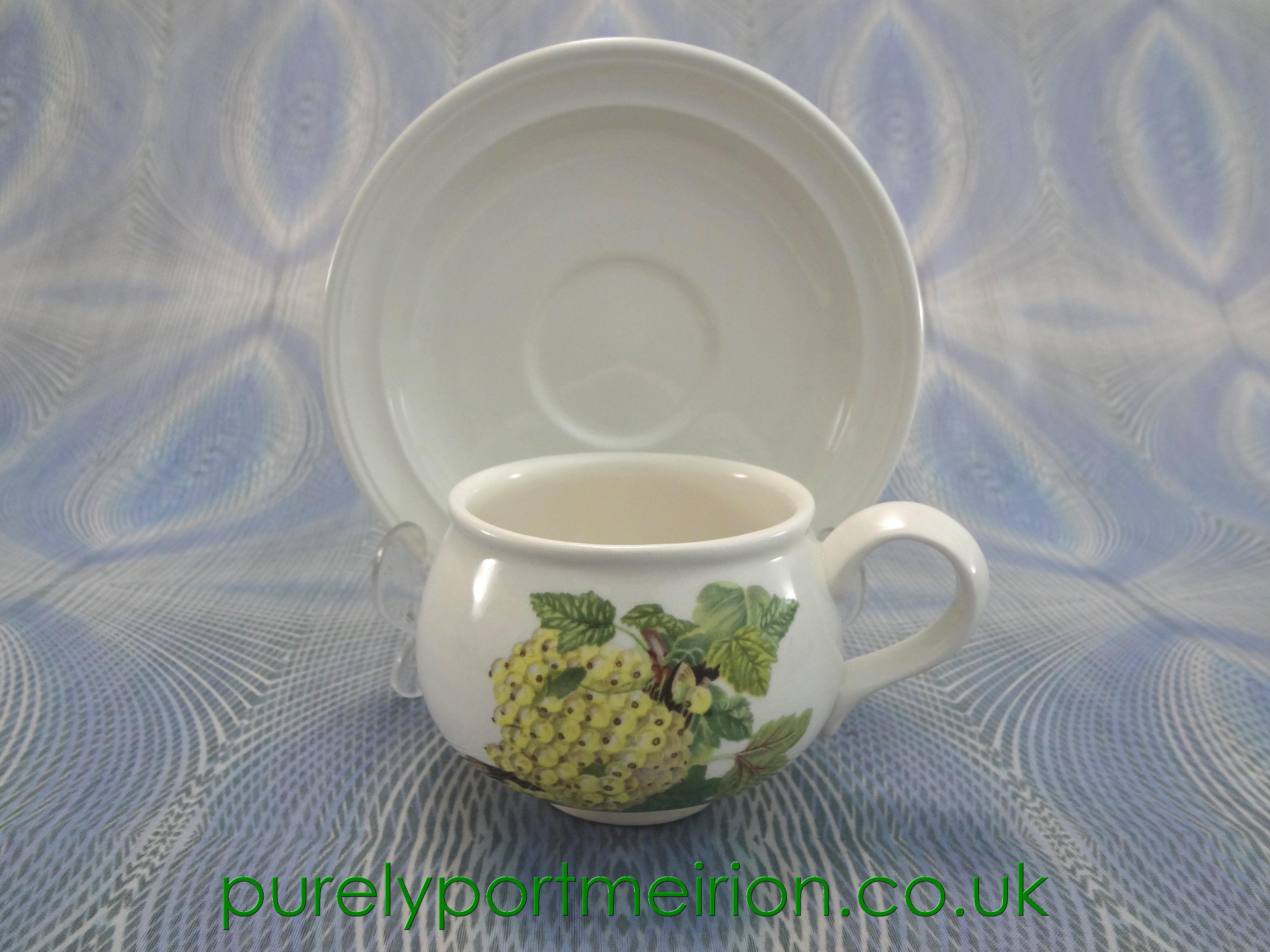 Portmeirion Pomona Teacup And Saucer, The White Currant, POM317