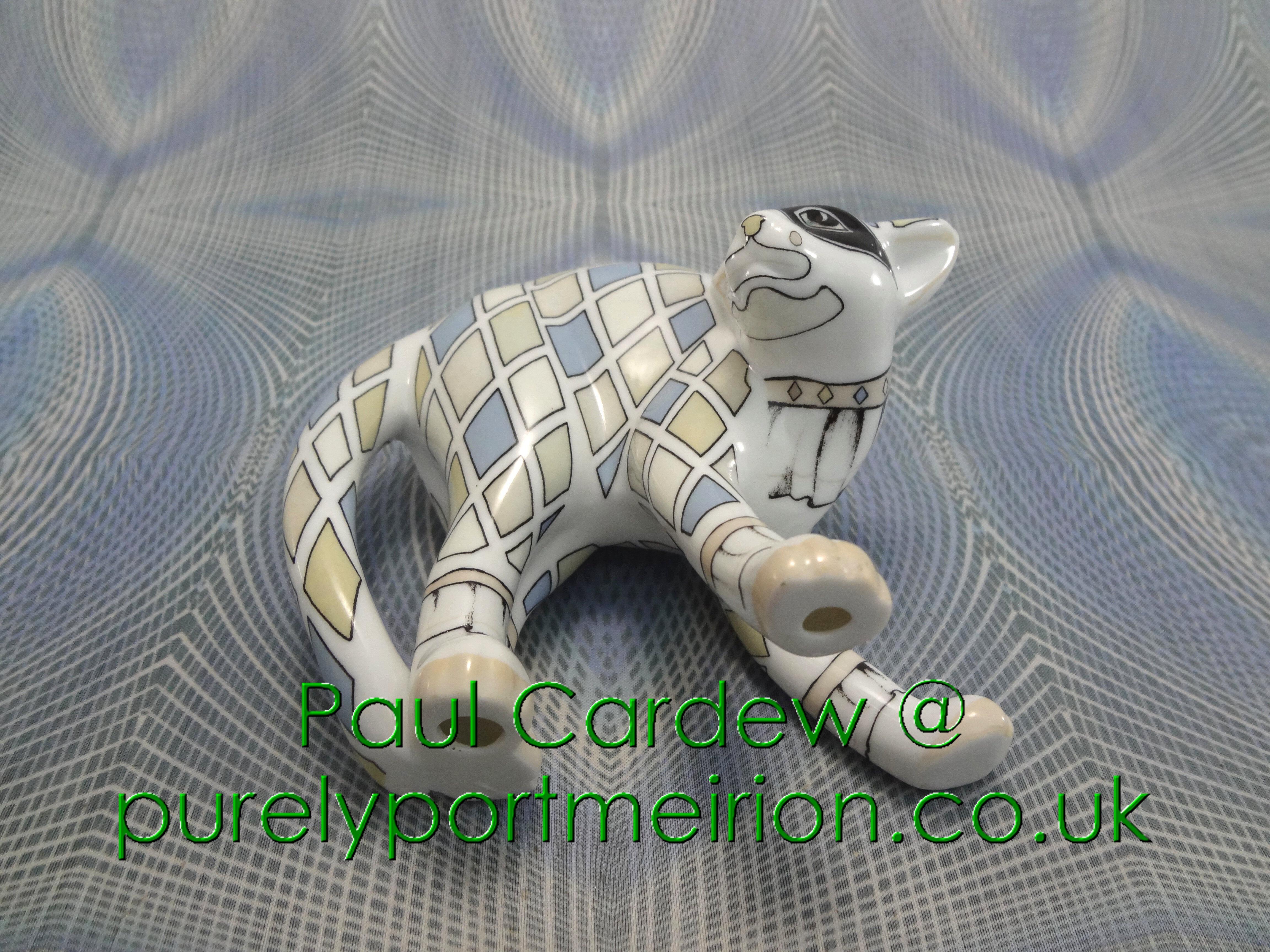 Paul Cardew Design Cool Catz Kittenz Scared Cat Blue Harlequin PCD45