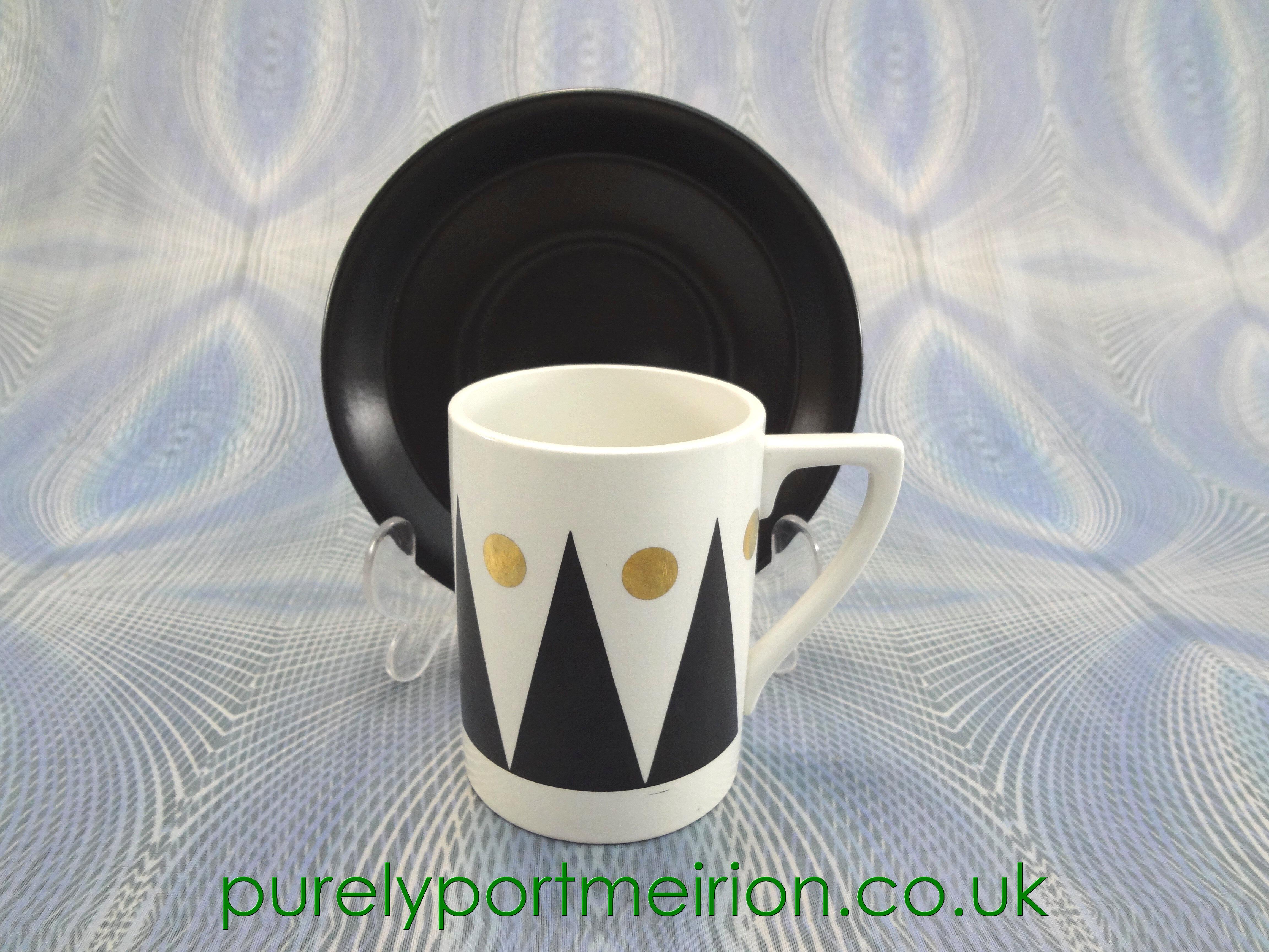 Portmeirion Gold Diamond Coffee Cup And Saucer, GD21