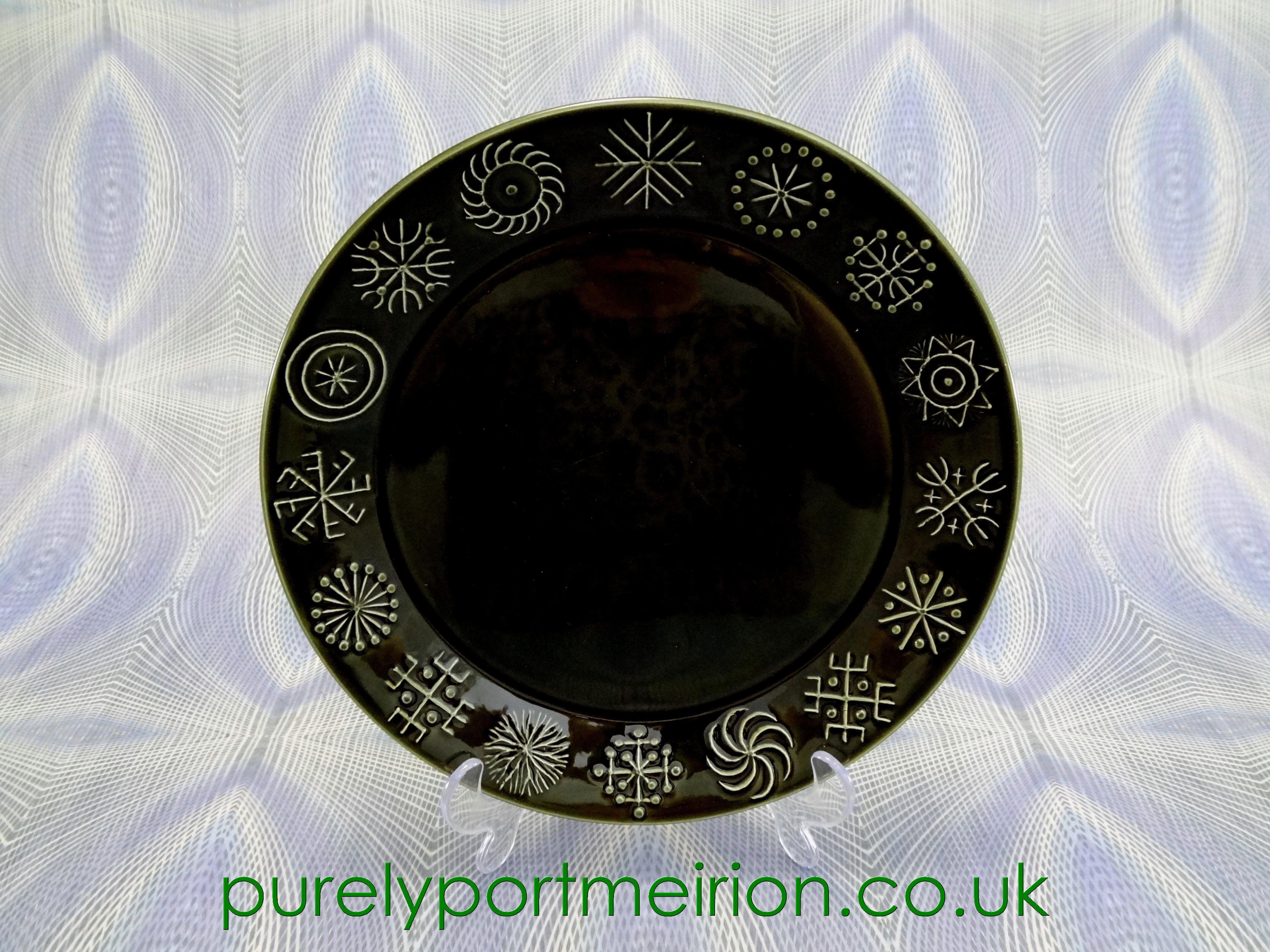 Portmeirion Pottery Totem Olive Green Dinner Plate, TTO15