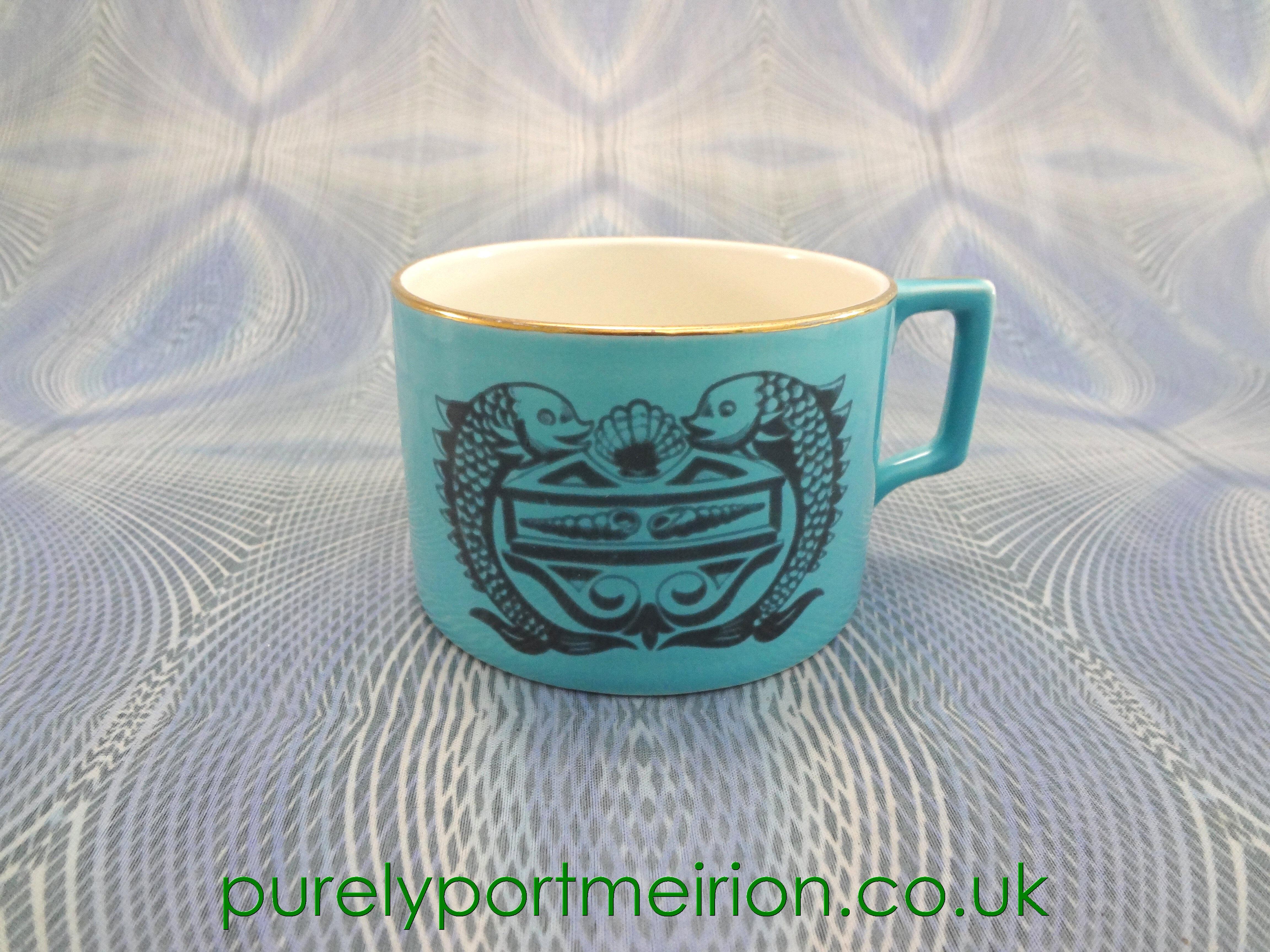 Portmeirion Dolphin Teacup, Very Rare, Turquoise, D81