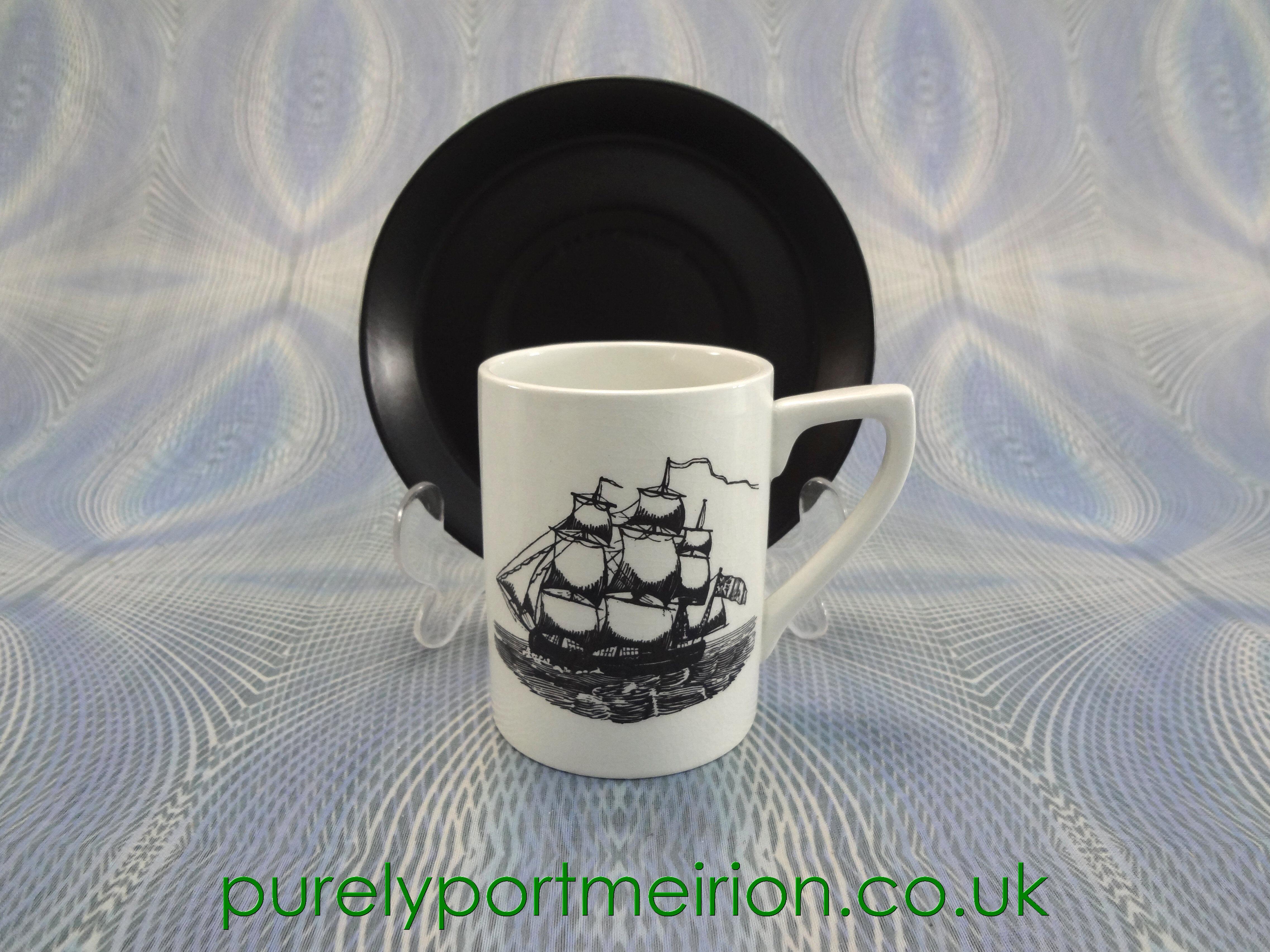 Portmeirion Sailing Ships Vintage Coffee Cup And Saucer, SSS18