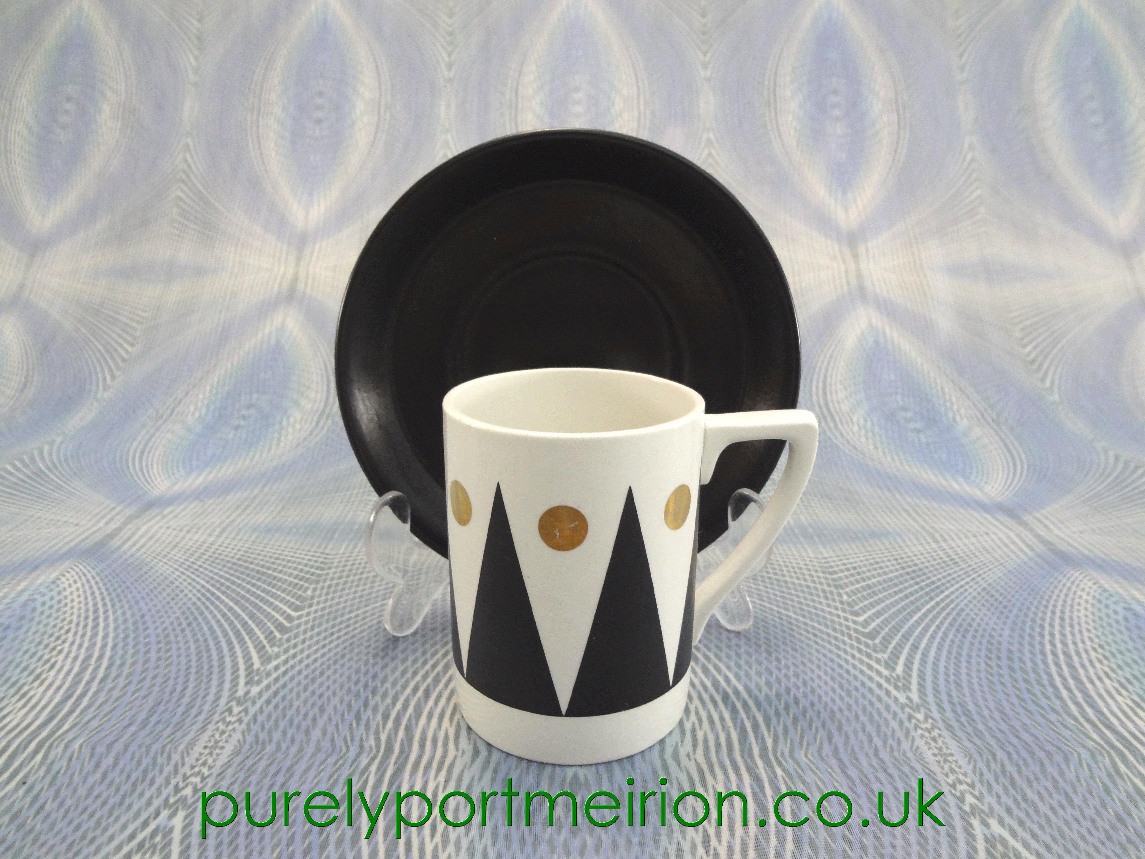 Portmeirion Gold Diamond Coffee Cup And Saucer, GD19
