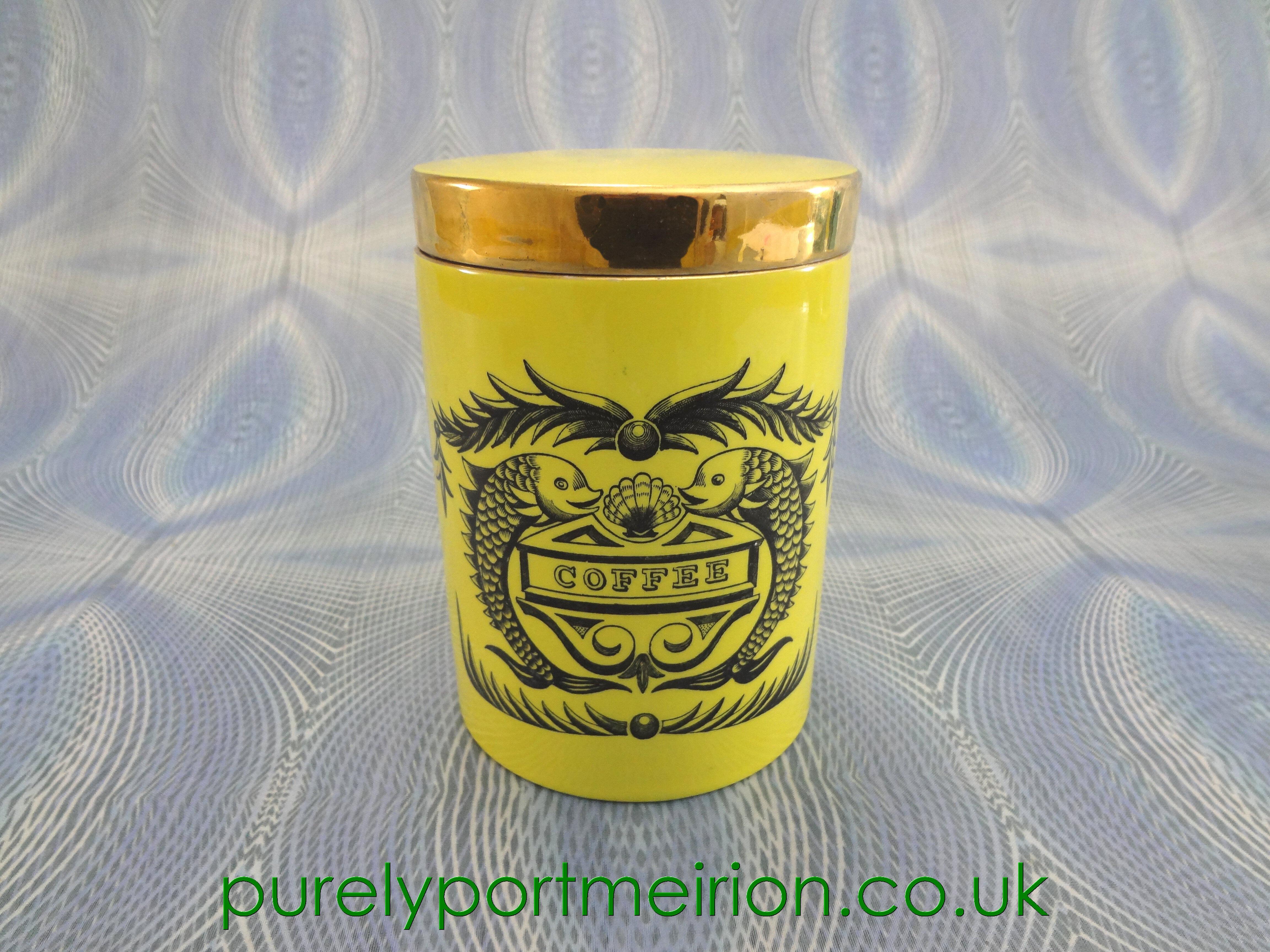 Portmeirion Dolphin Lidded Jar, Coffee, Very Rare, Yellow