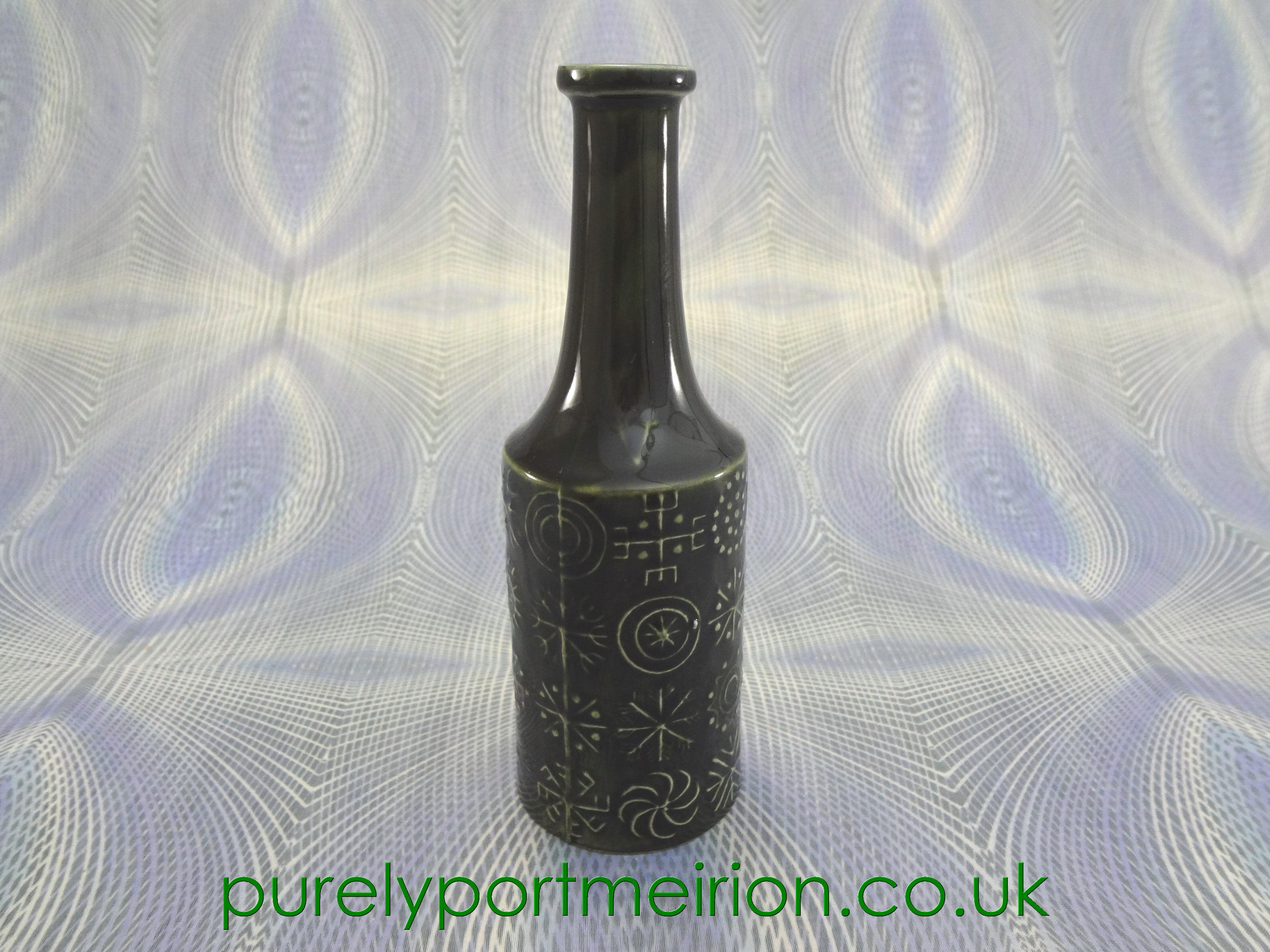 Portmeirion Pottery Totem Olive Green Vinegar Bottle, TTO27