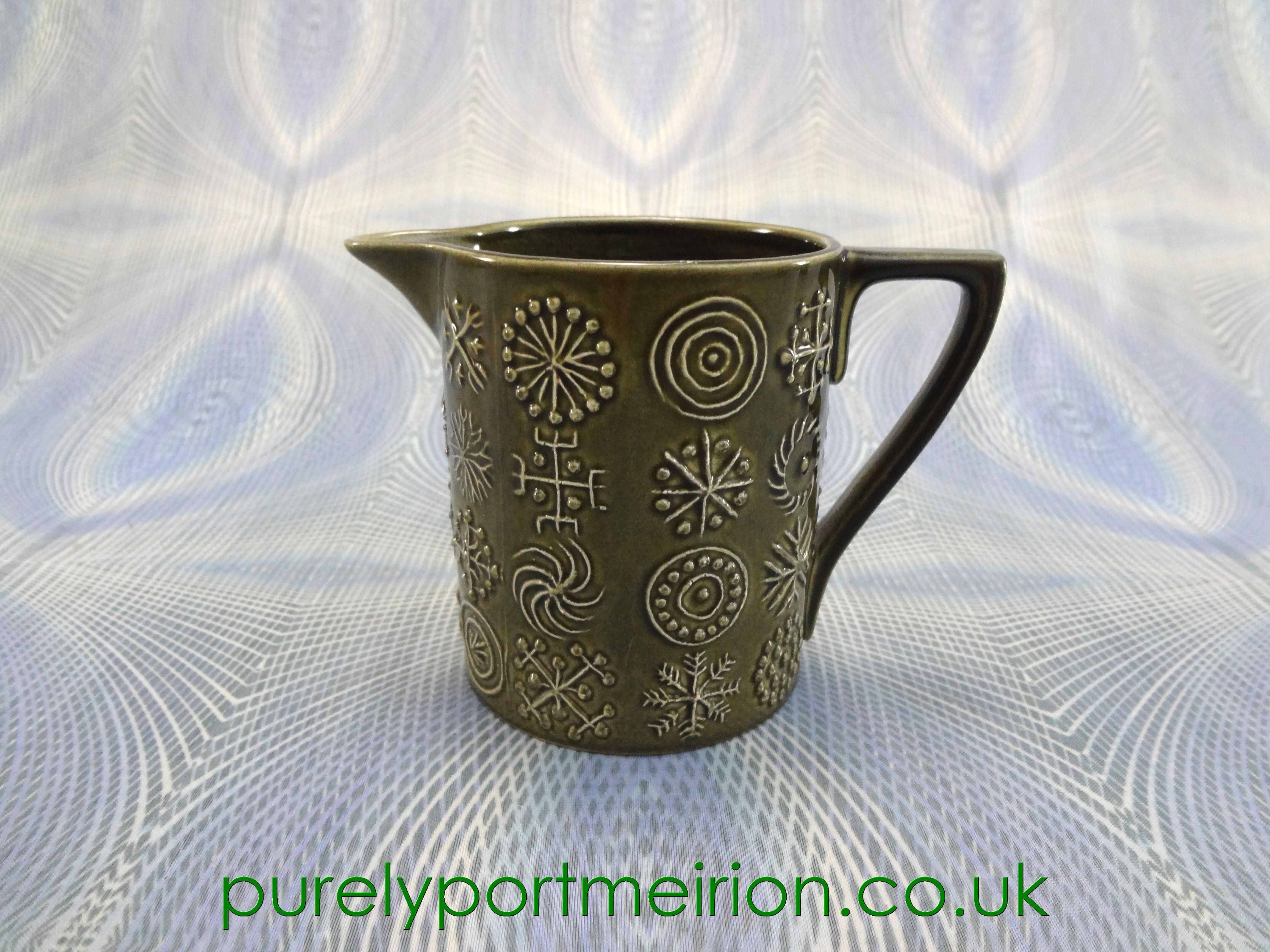 Portmeirion Pottery Totem Sage Green Milk Jug, TTS20