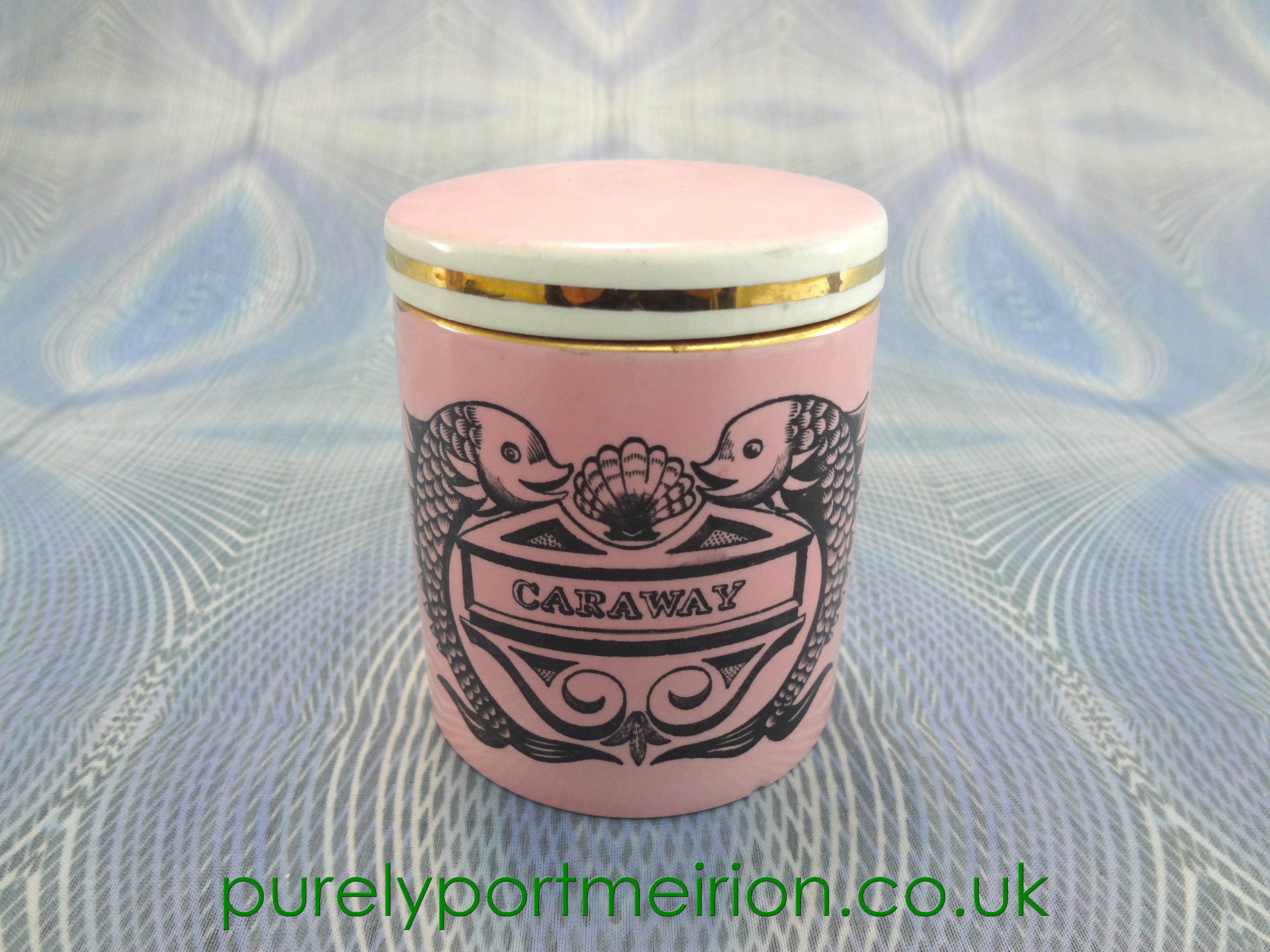 Portmeirion Dolphin Spice Jar, Caraway, Rare, Pink, D87