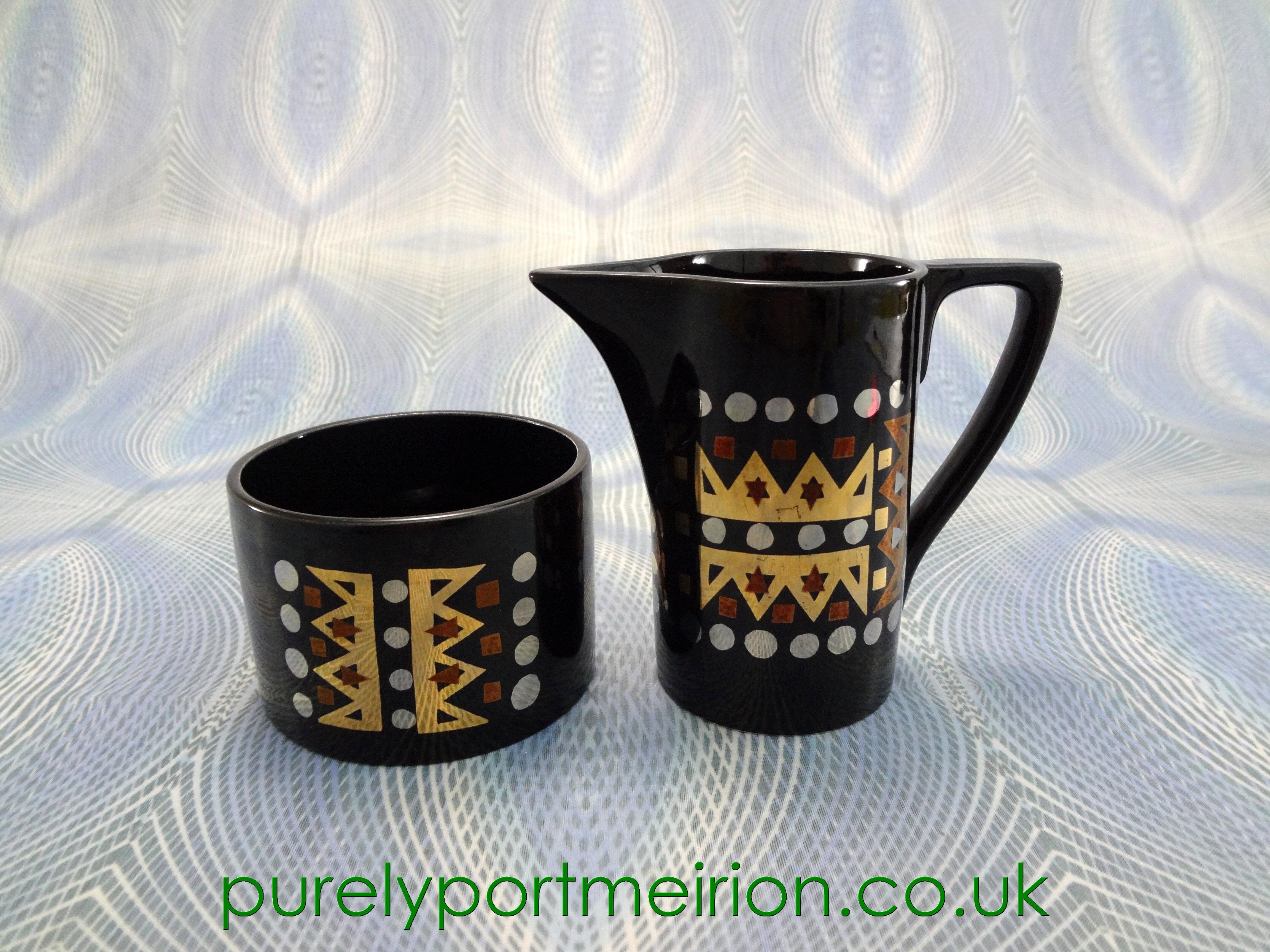 Portmeirion Aztec Brocade Milk Jug And Sugar Bowl, AB9a