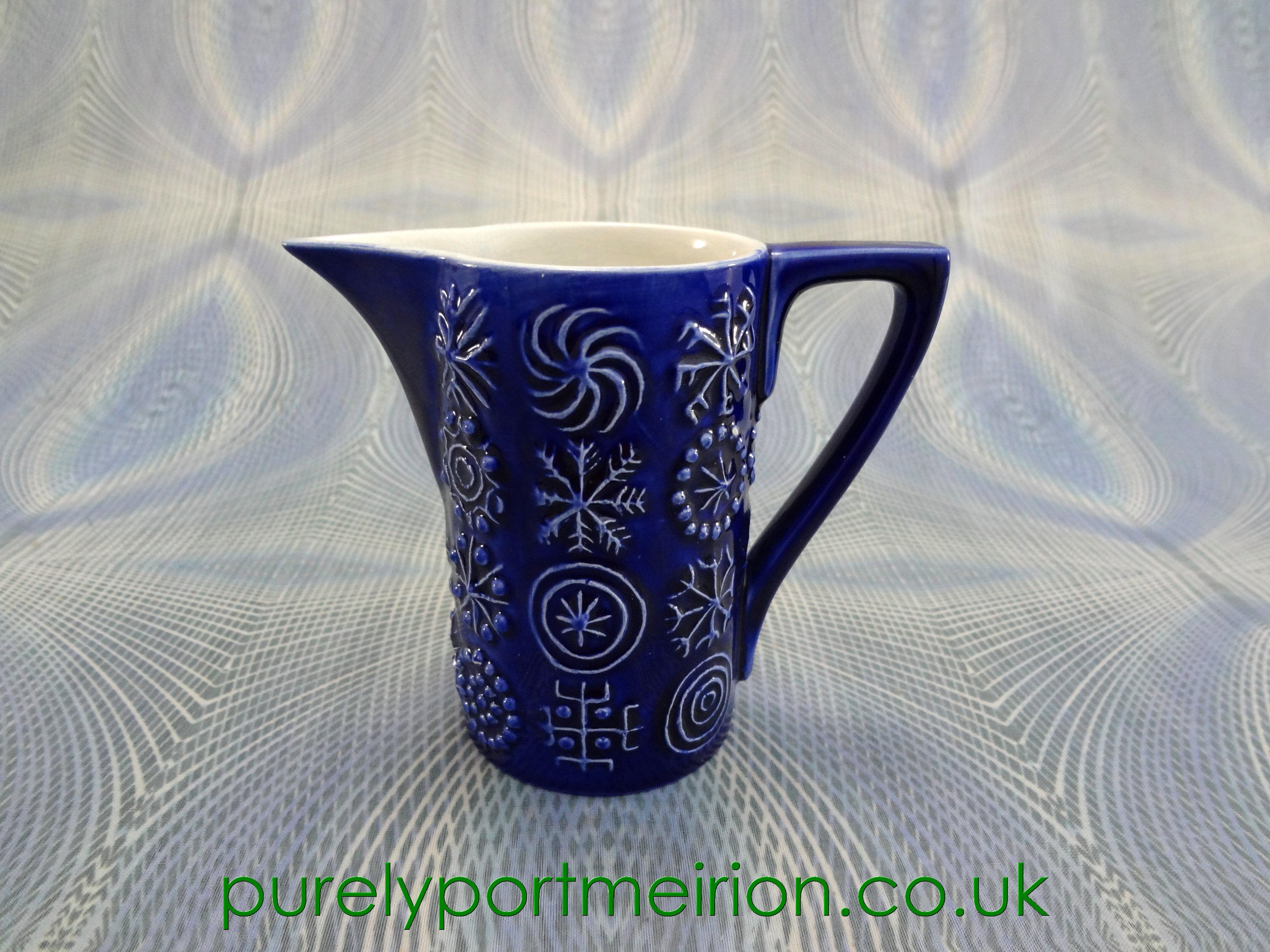 Portmeirion Pottery Totem Blue Milk Jug, TTB18