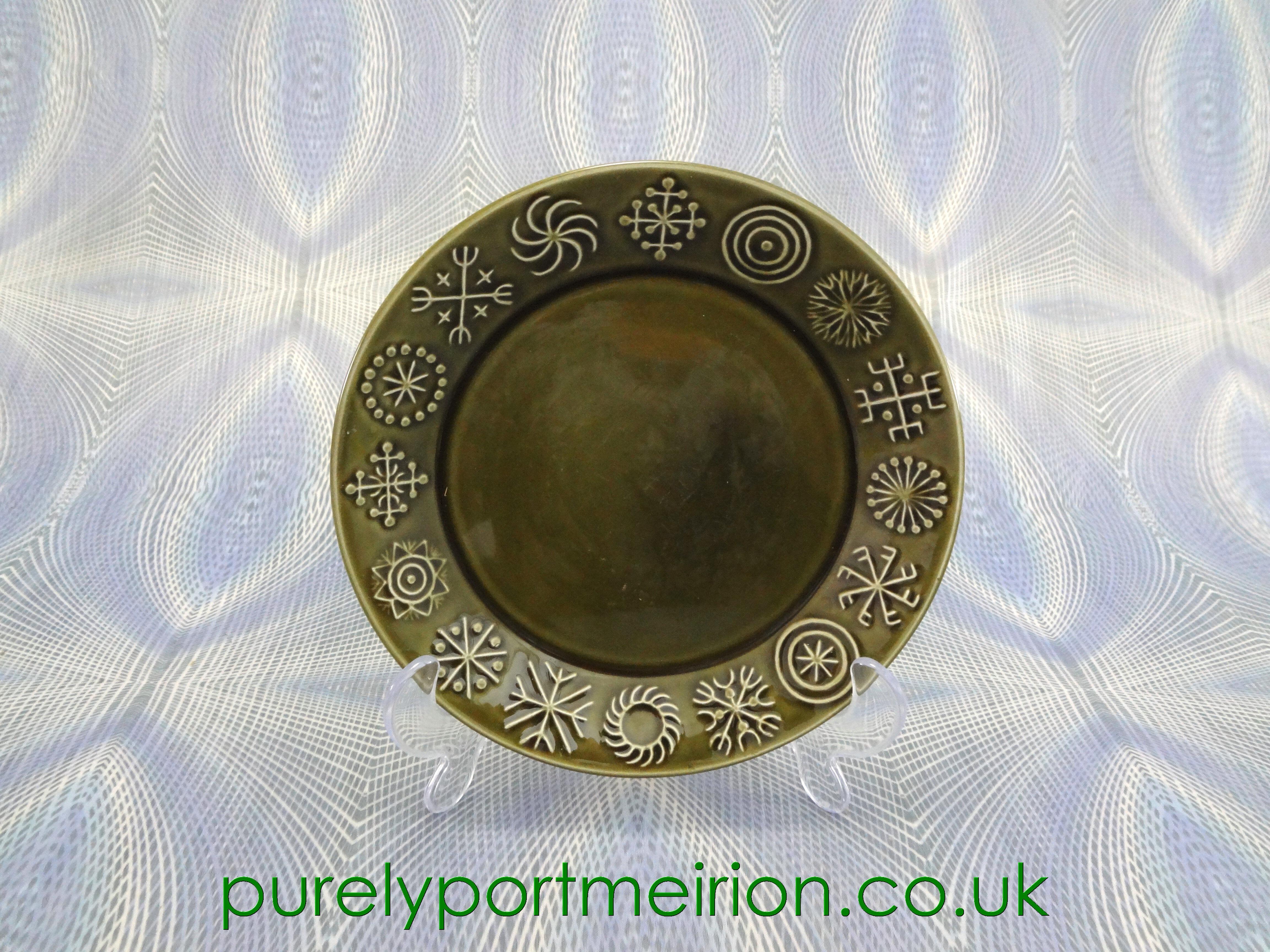 Portmeirion Pottery Totem Sage Green Side Plate, TTS5-6