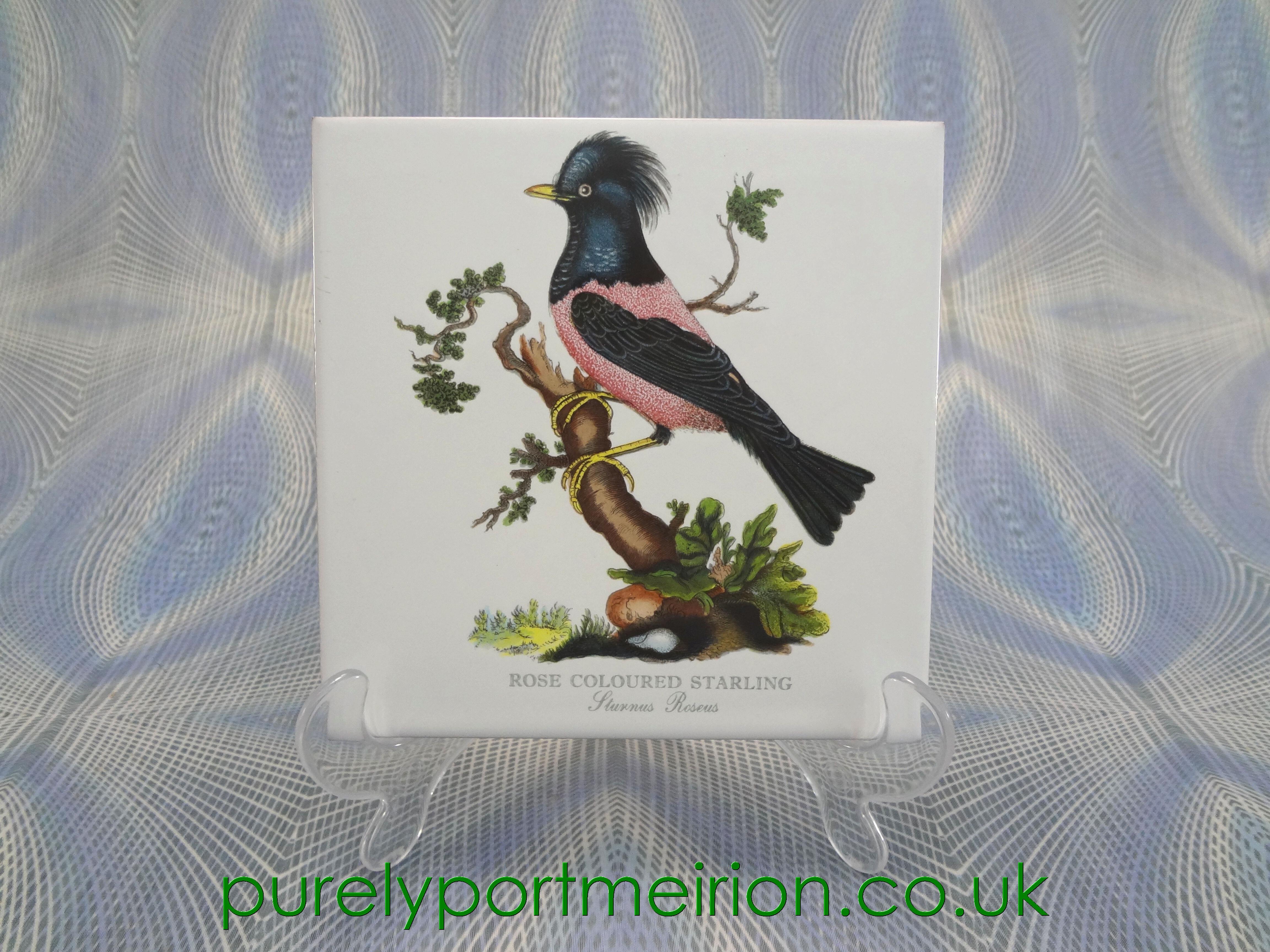 Portmeirion Birds Of Britain Wall Tile, Rose Coloured Starling, B150