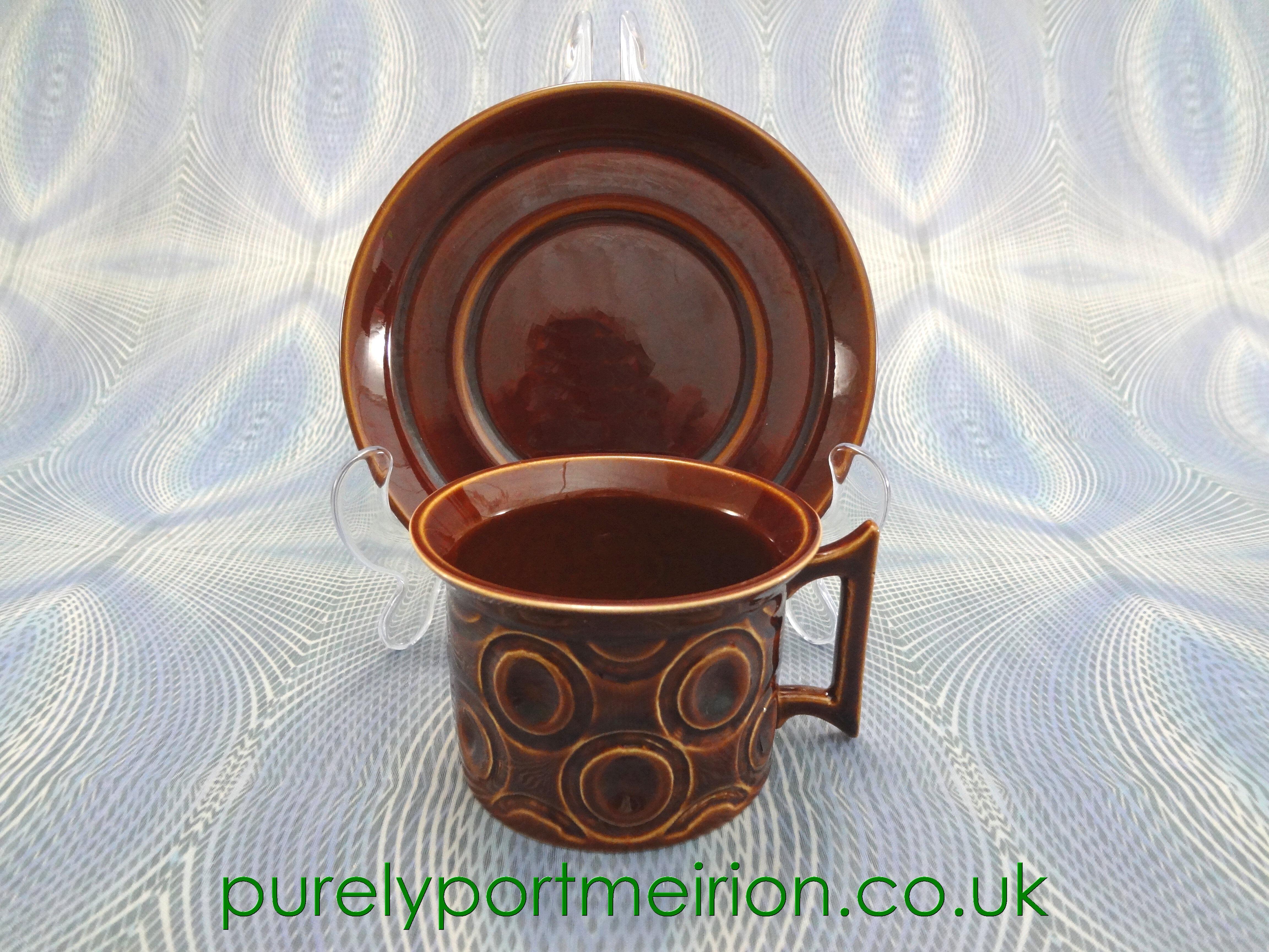 Portmeirion Jupiter Teacup And Saucer, Brown, JBR7