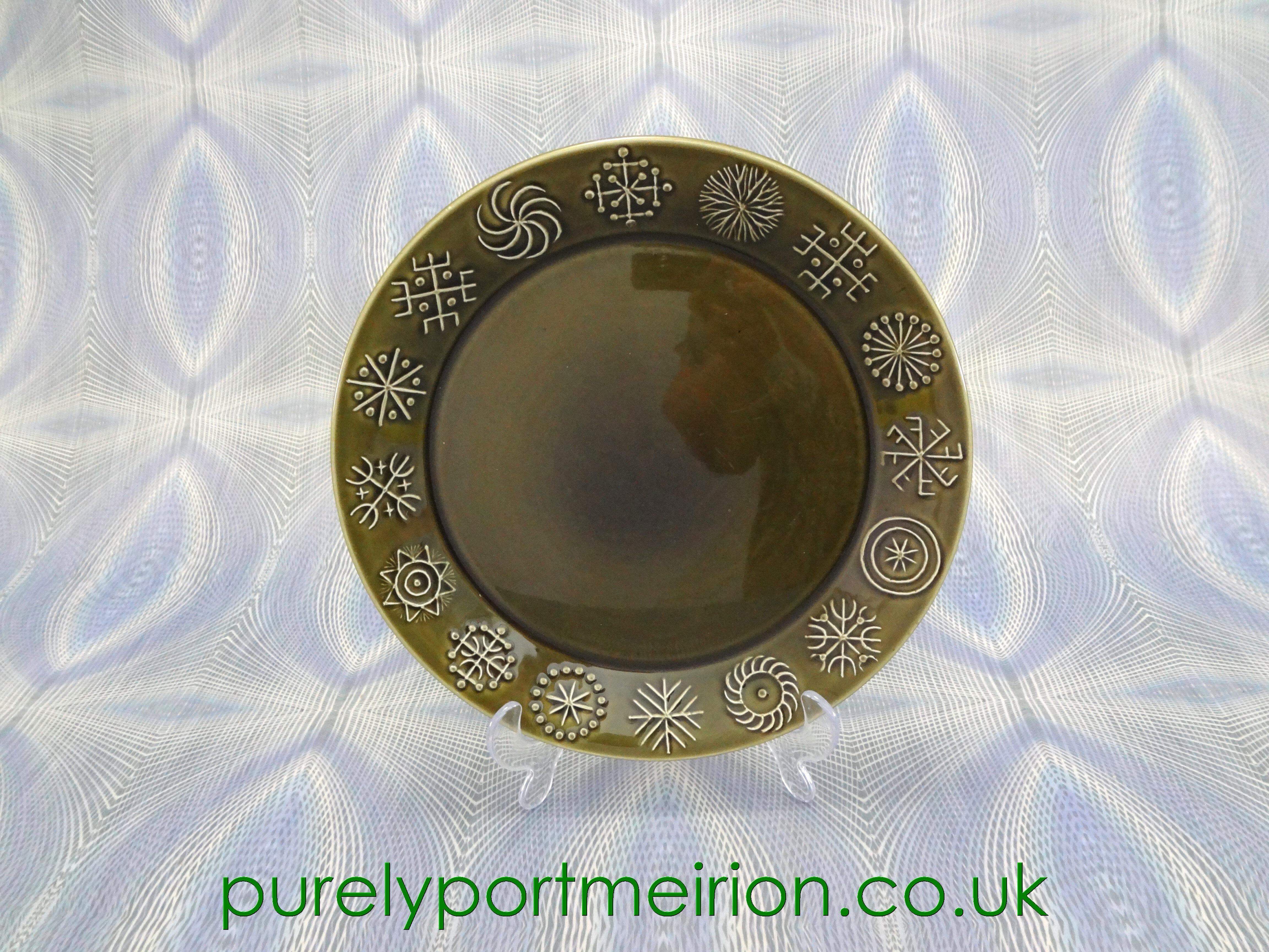 Portmeirion Pottery Totem Sage Green Dinner Plate, TTS7-14