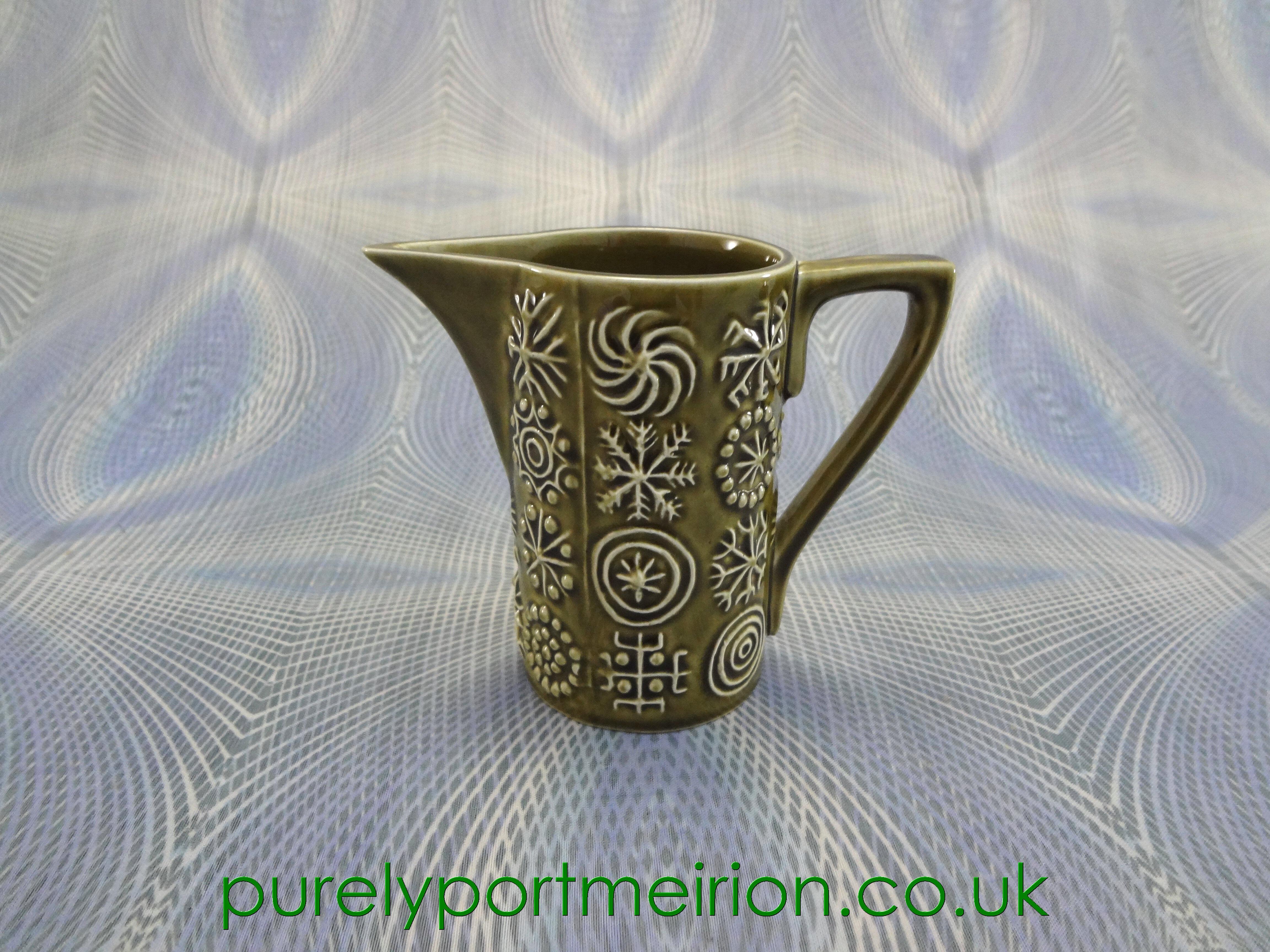 Portmeirion Pottery Totem Sage Green Milk Jug, TTS19