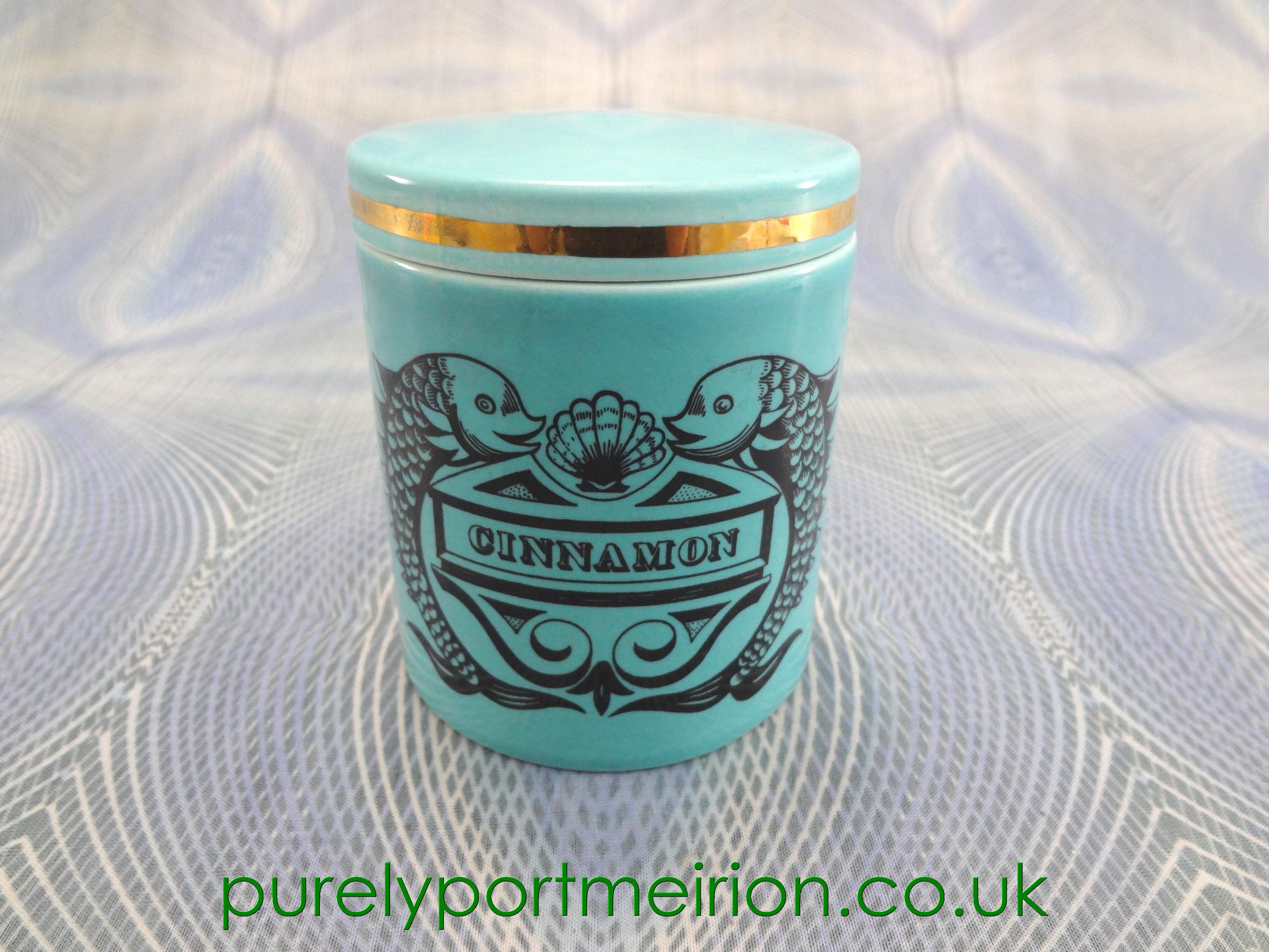 Portmeirion Dolphin Spice Jar, Cinnamon, Rare, Turquoise, D90