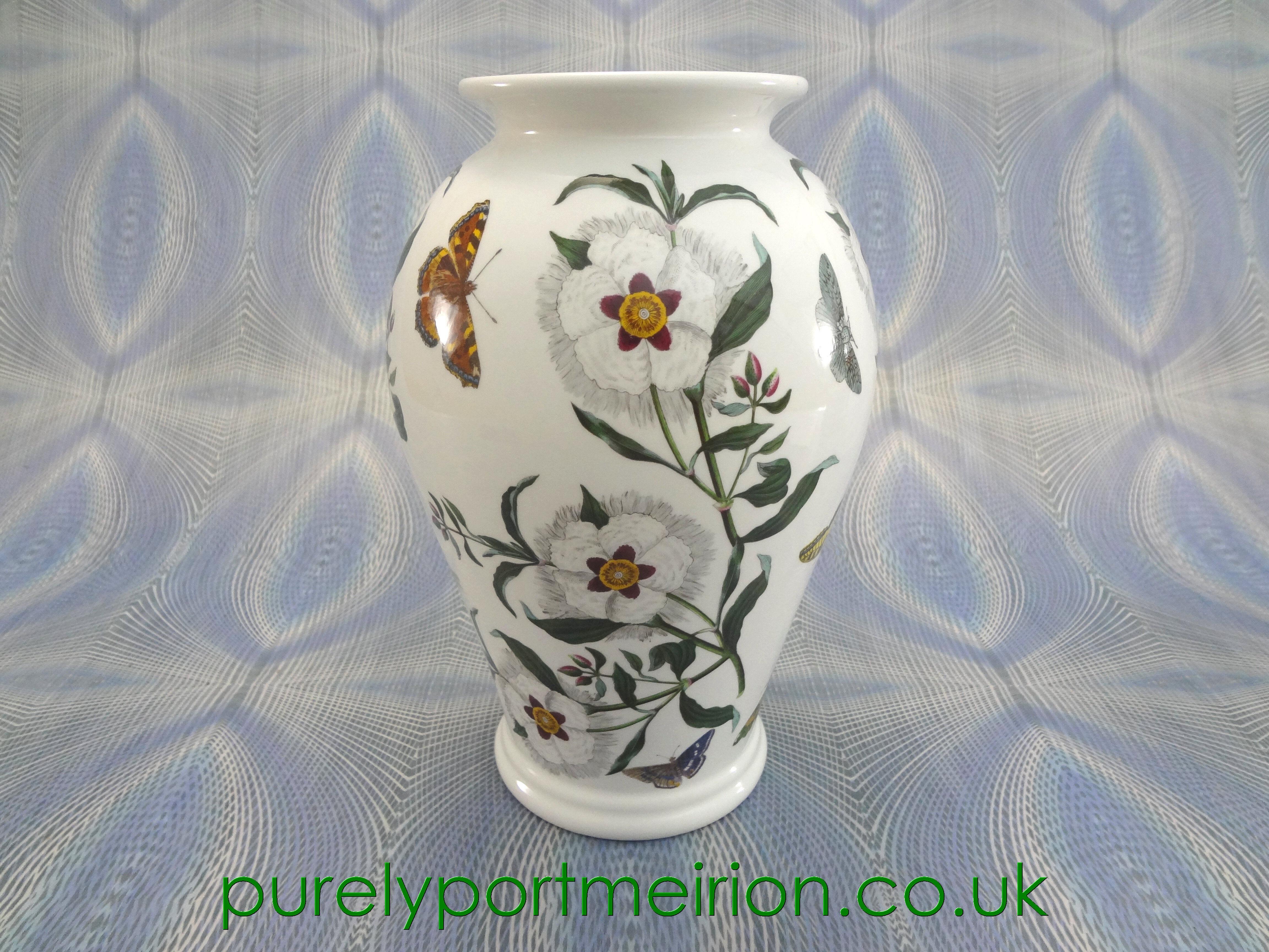 Portmeirion Pottery Botanic Garden Canton Vase, Size 1, White Cistus, BG664
