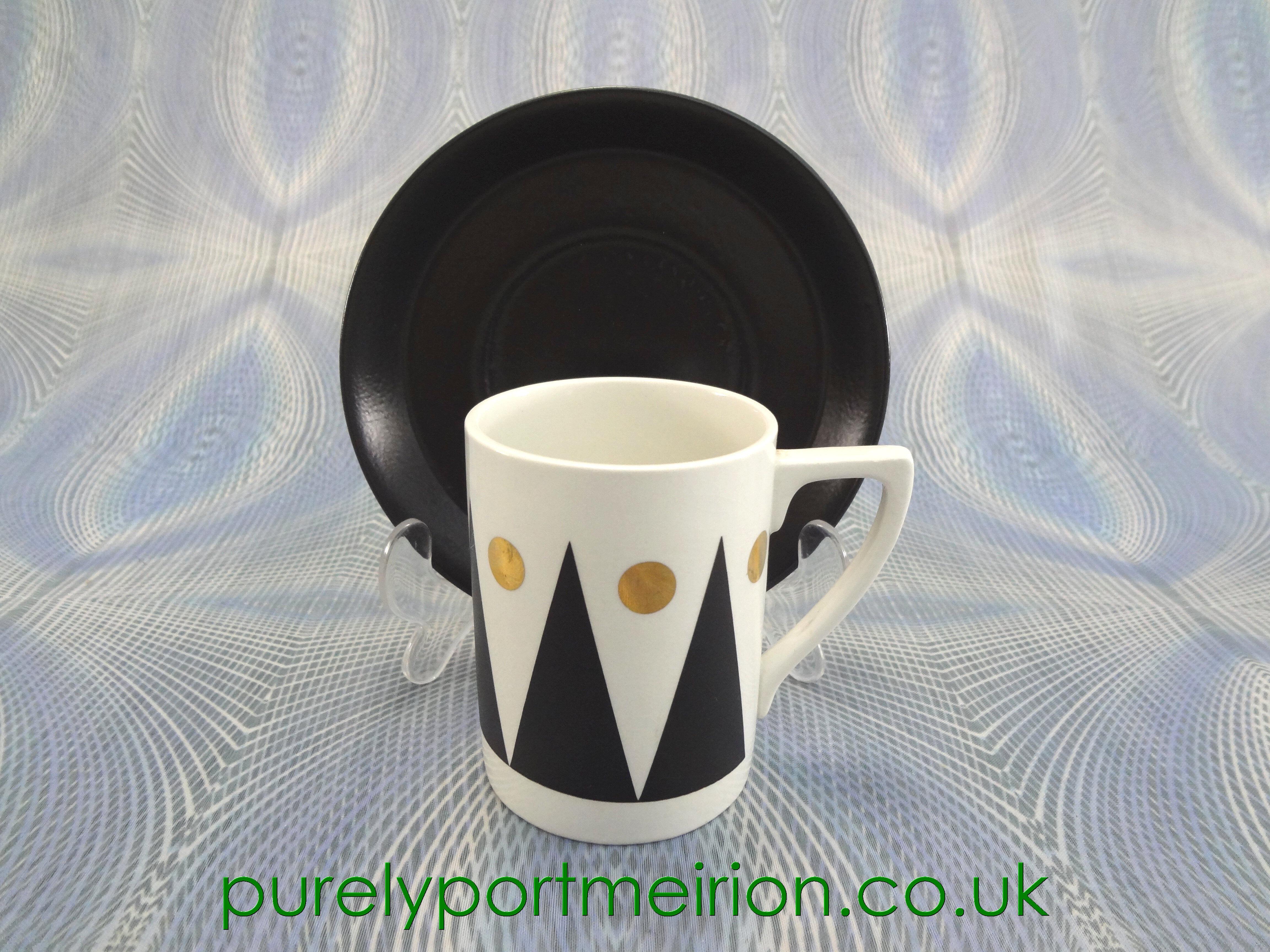 Portmeirion Gold Diamond Coffee Cup And Saucer, GD18