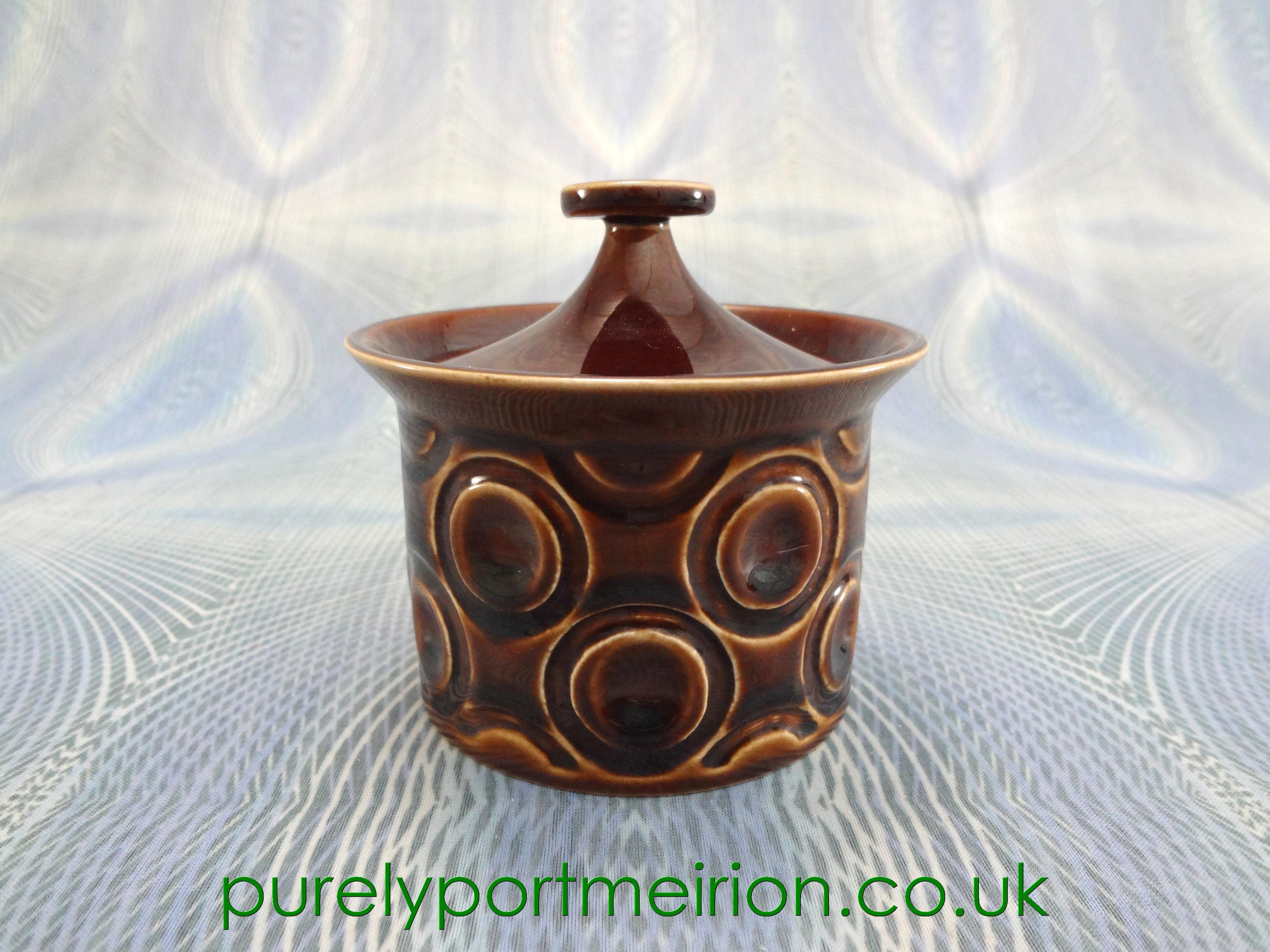 Portmeirion Jupiter Covered Sugar Bowl Brown, JBR2
