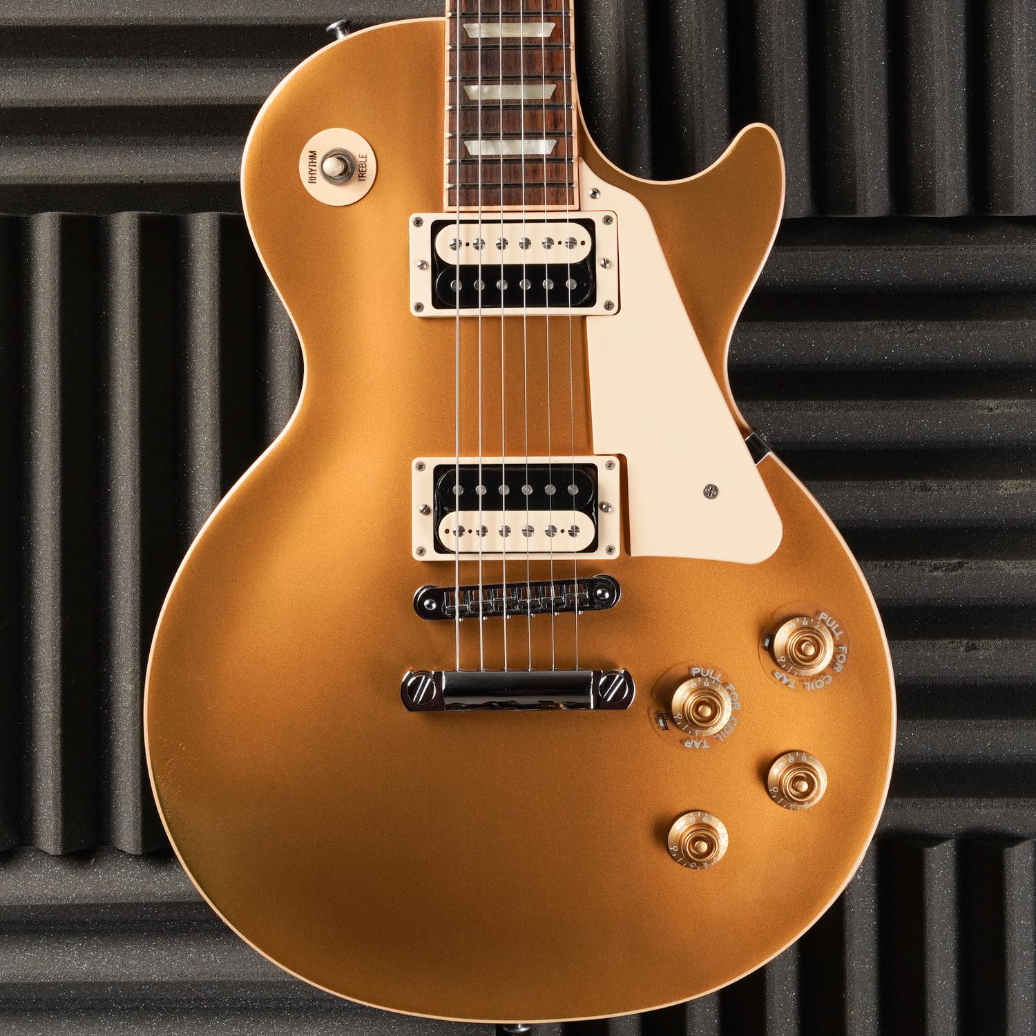 Fra faldskærm pige Gibson Les Paul Traditional Pro Exclusive 2011 Goldtop Darkback