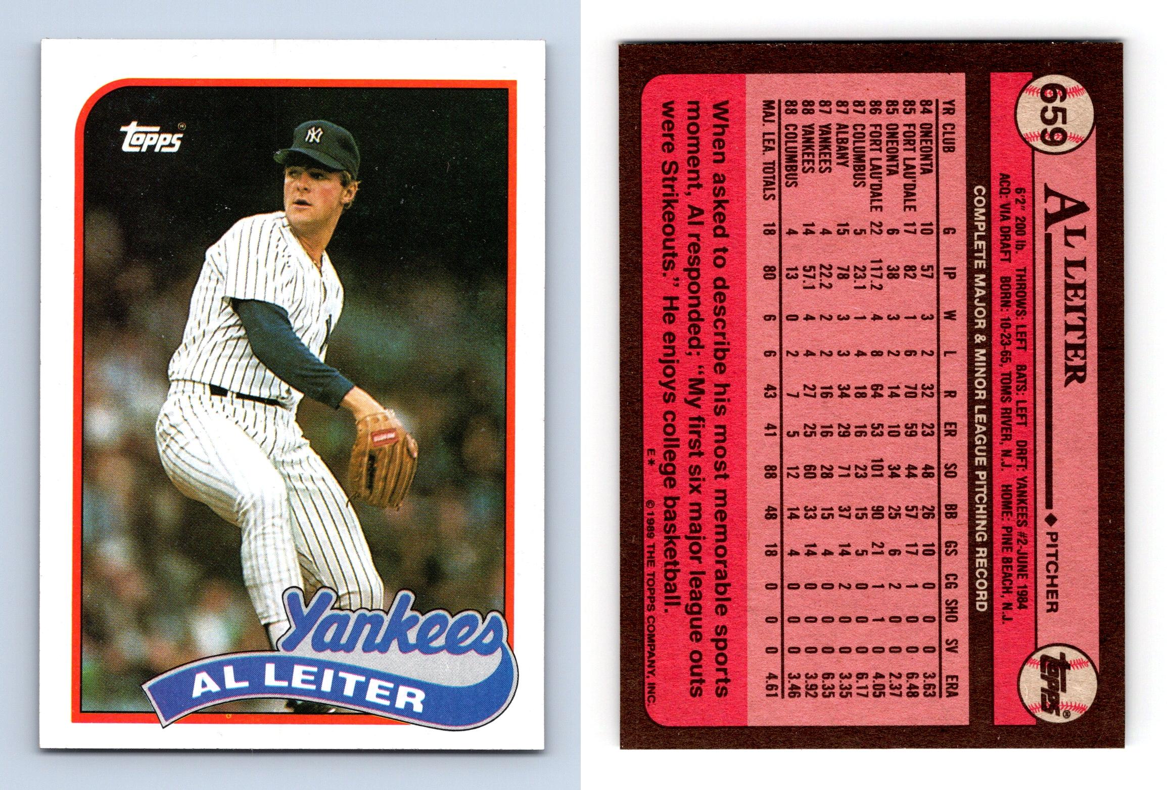 Al Leiter - Yankees #659 Topps 1989 Baseball Trading Card