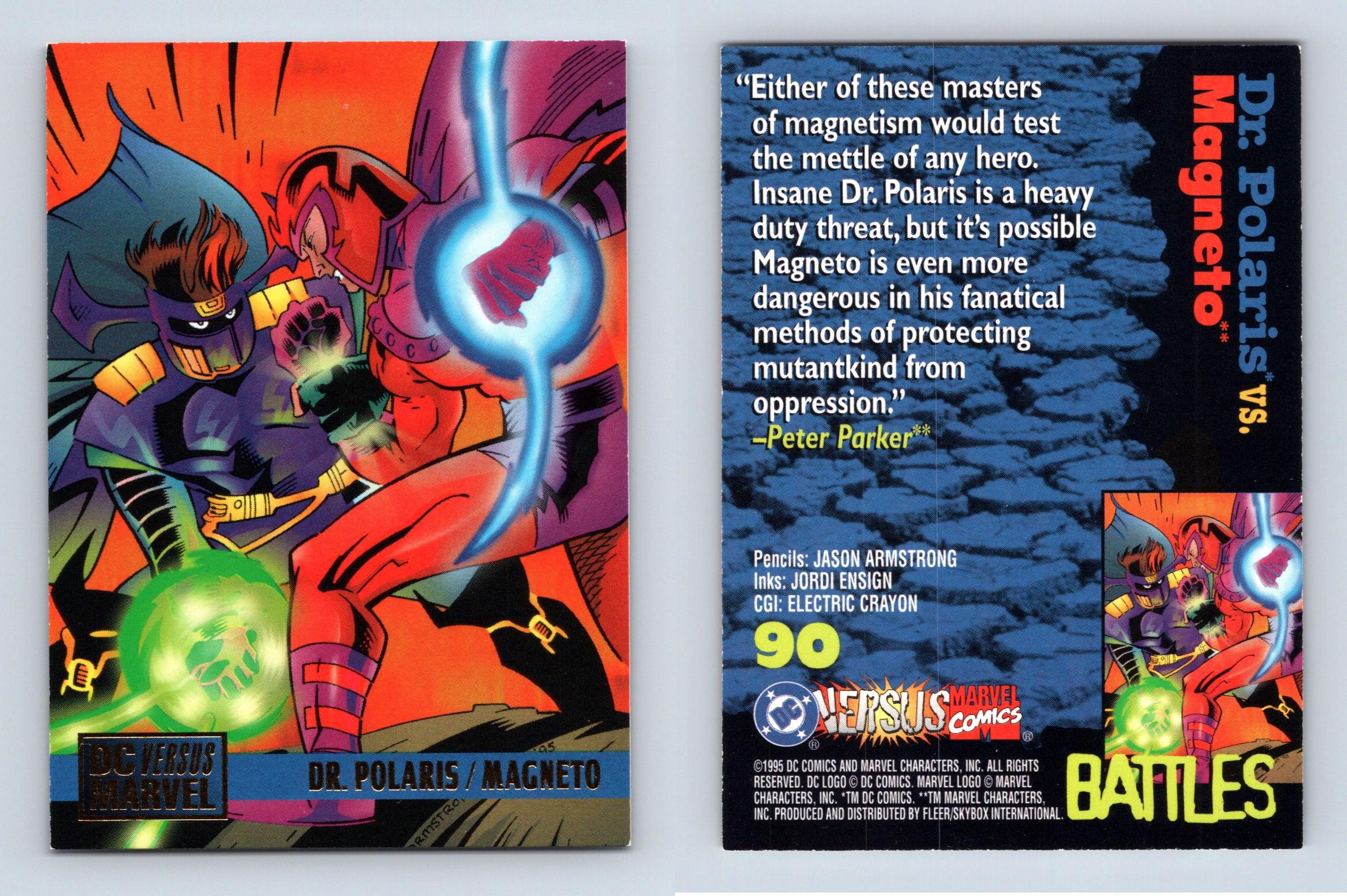 Dr. Polaris / Magneto #90 DC Versus Marvel 1995 Fleer Trading Card