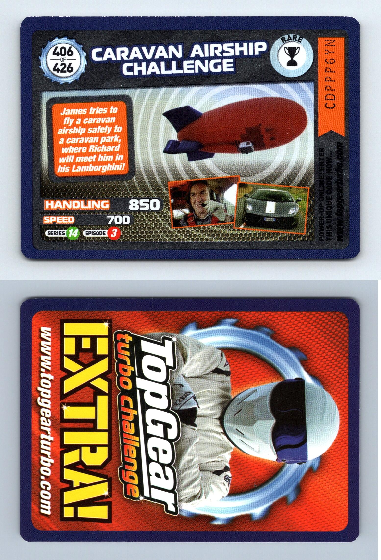 Caravan Airship Challenge 406 Top Gear Turbo Challenge Extra BBC Rare TCG
