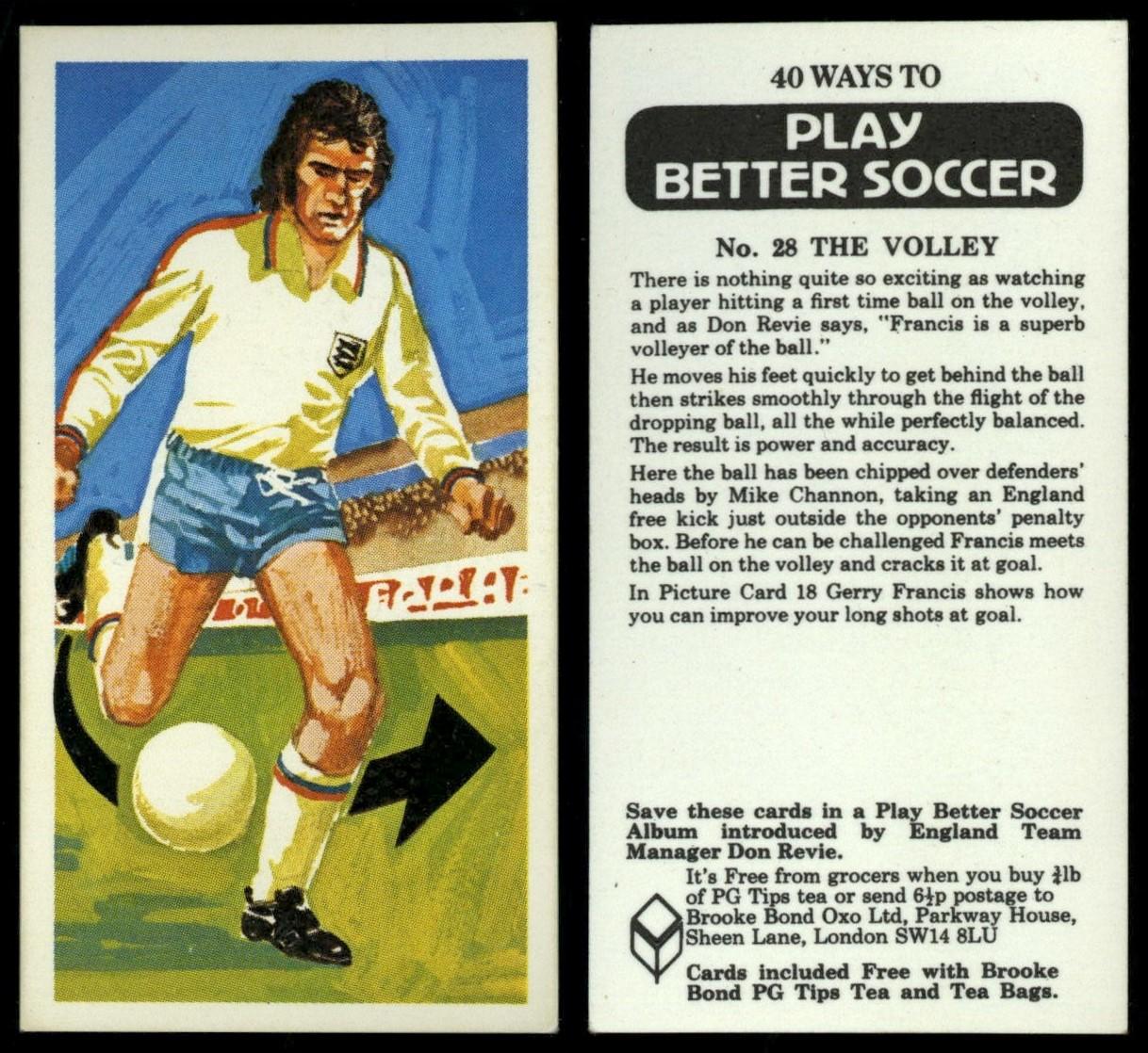N°12 CUTTING INSIDE BROOKE BOND TEA CARD PLAY BETTER SOCCER FOOTBALL 1976 