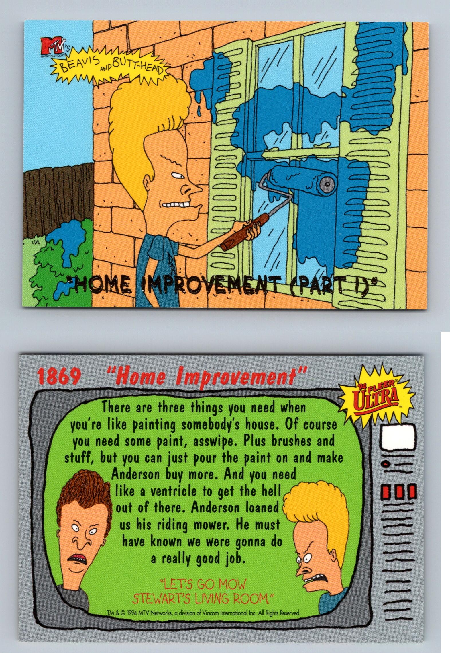 Home Improvement Part I Beavis Butt Head Mtv Fleer Ultra