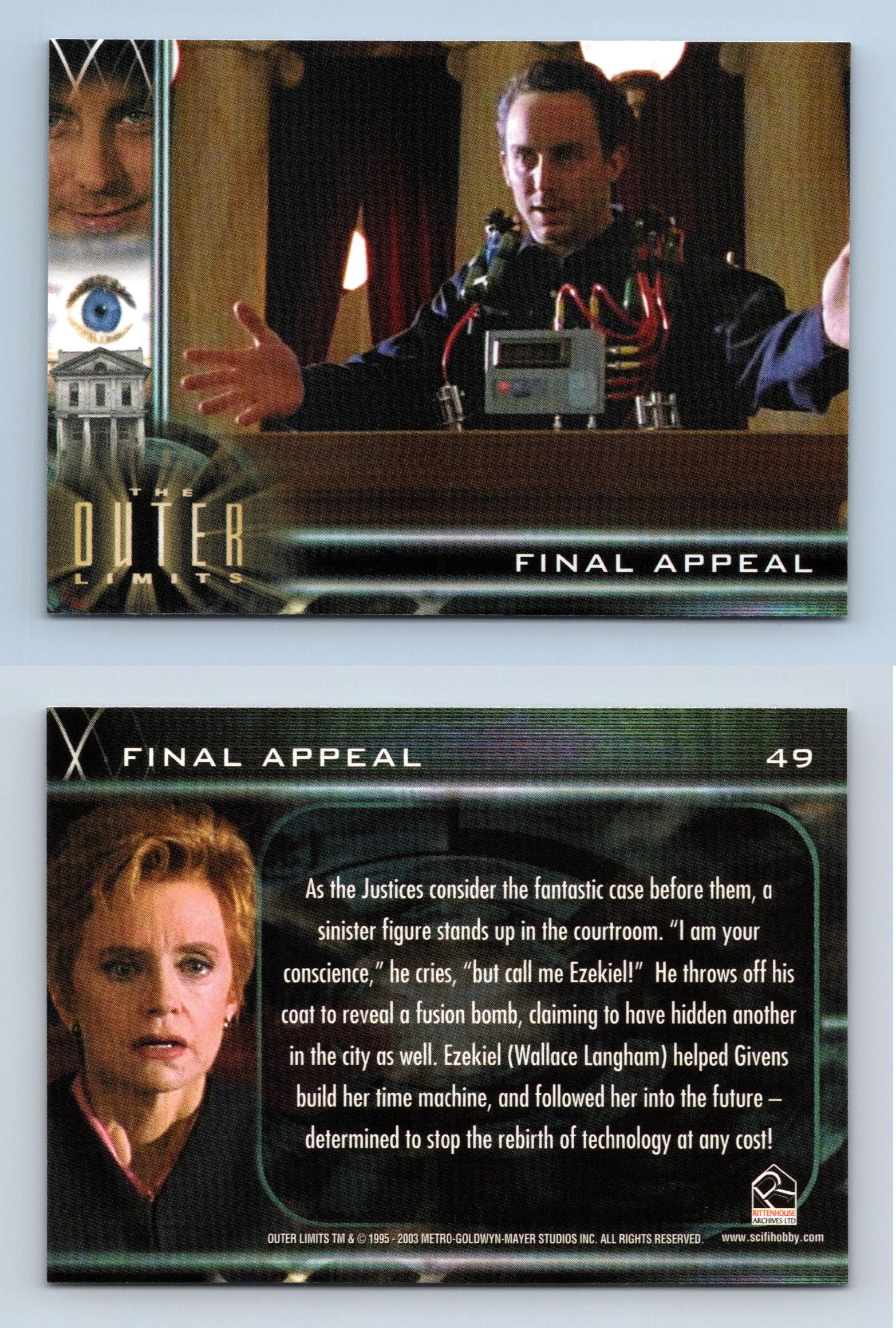 Final Appeal 49 The Outer Limits Sex Cyborgs And Science Fiction 2003 Card