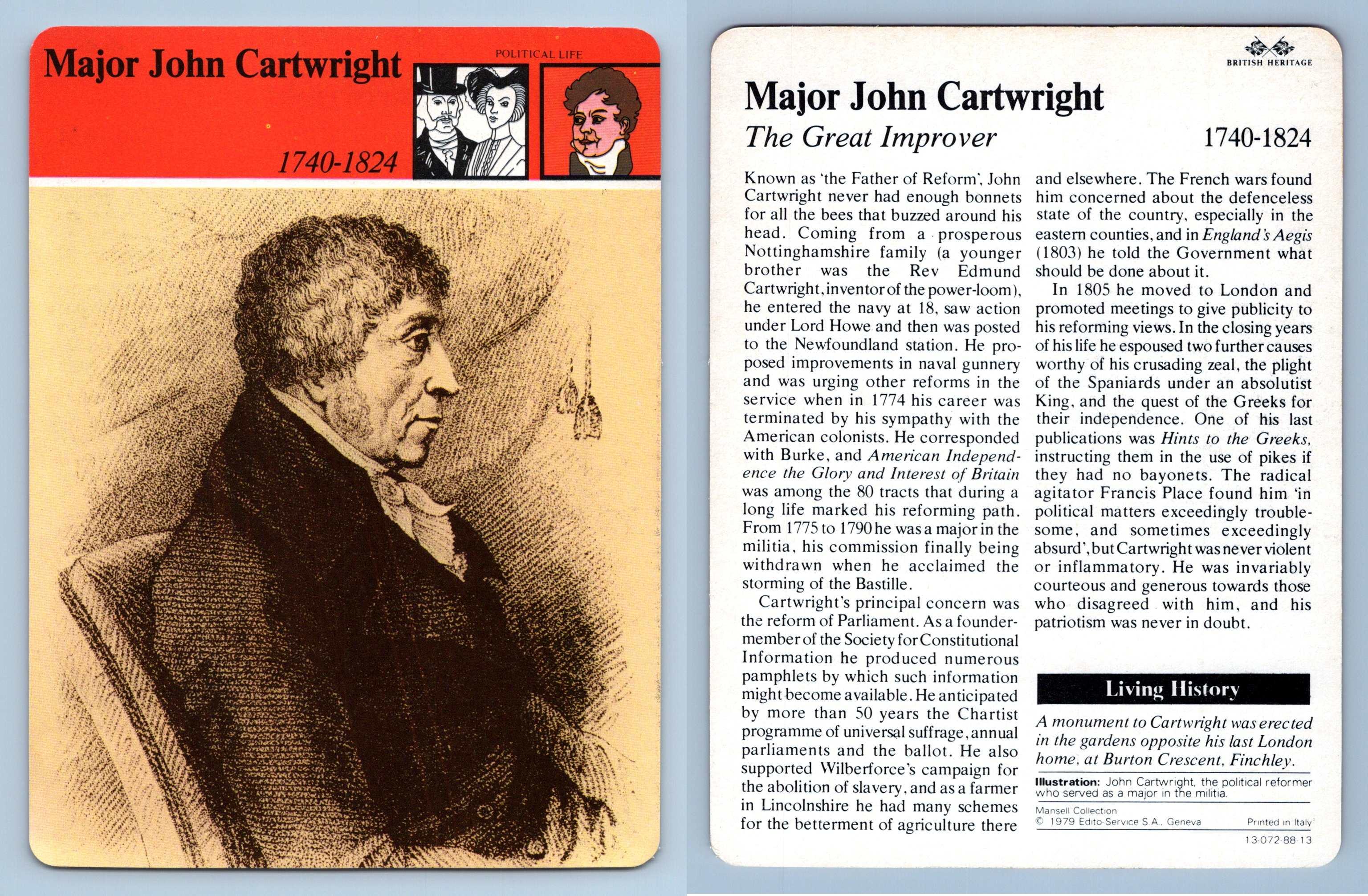 Major John Cartwright Political British Heritage EditoService SA