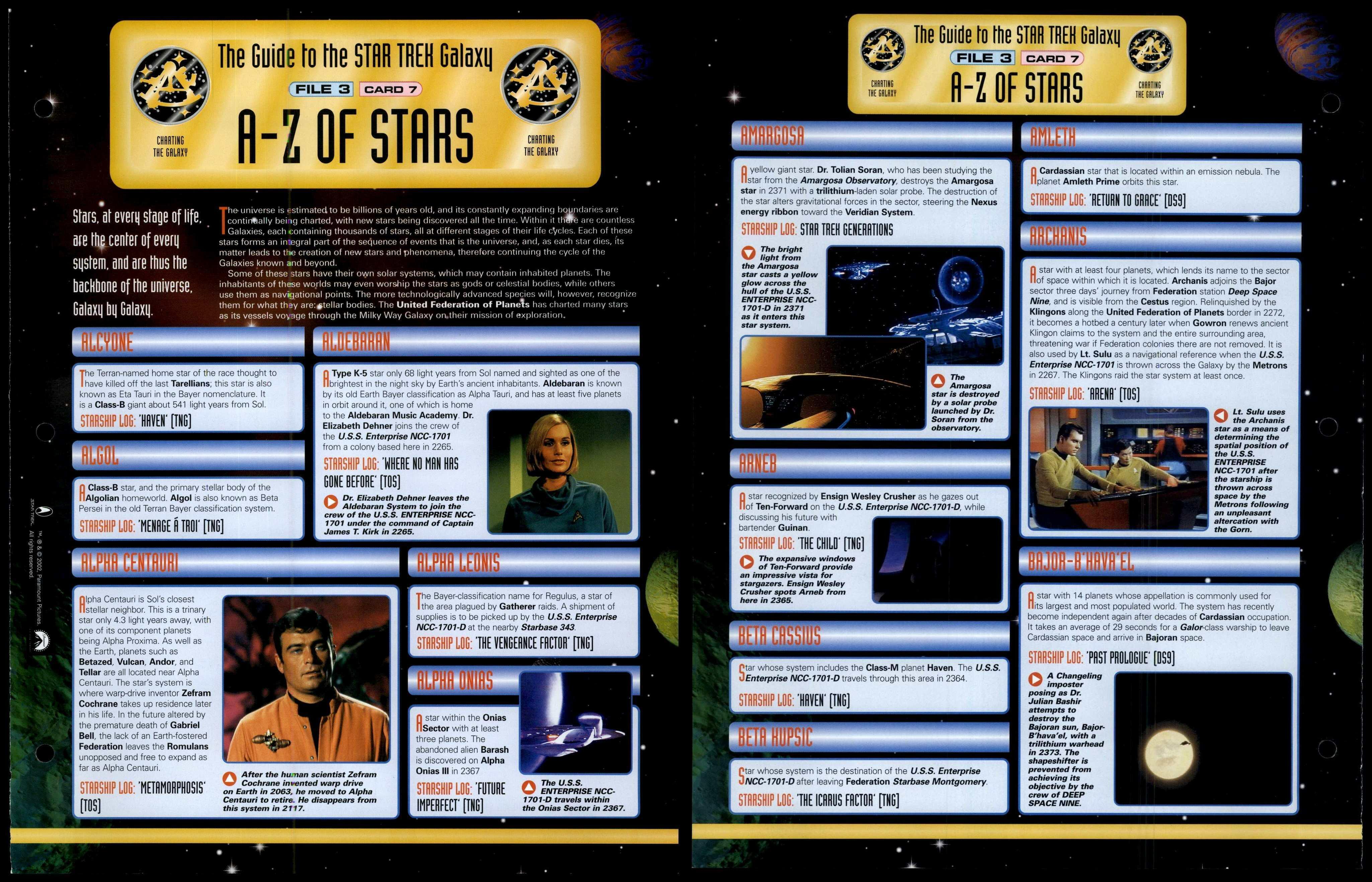 A-Z Of Stars - Card 7 - Charting The Galaxy - Star Trek Fact File Page