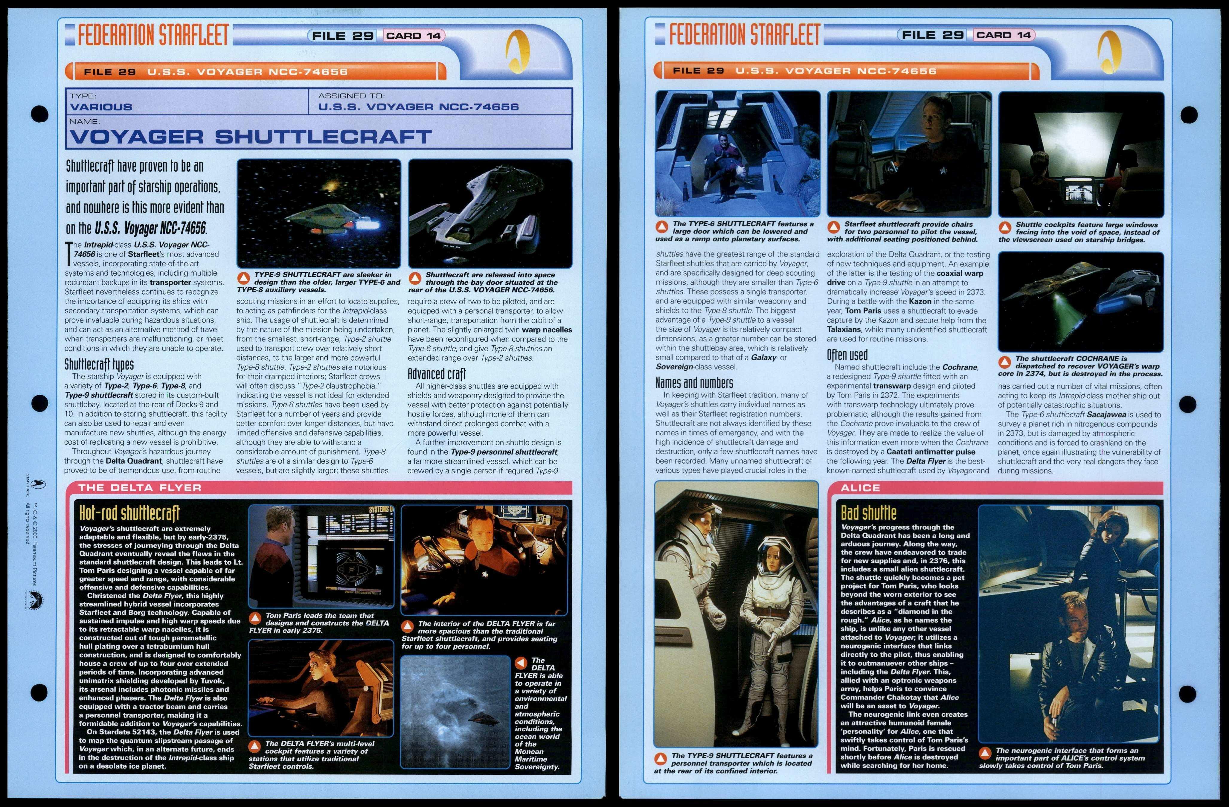 Voyager Shuttlecraft Uss Voyager Star Trek Fact File Page