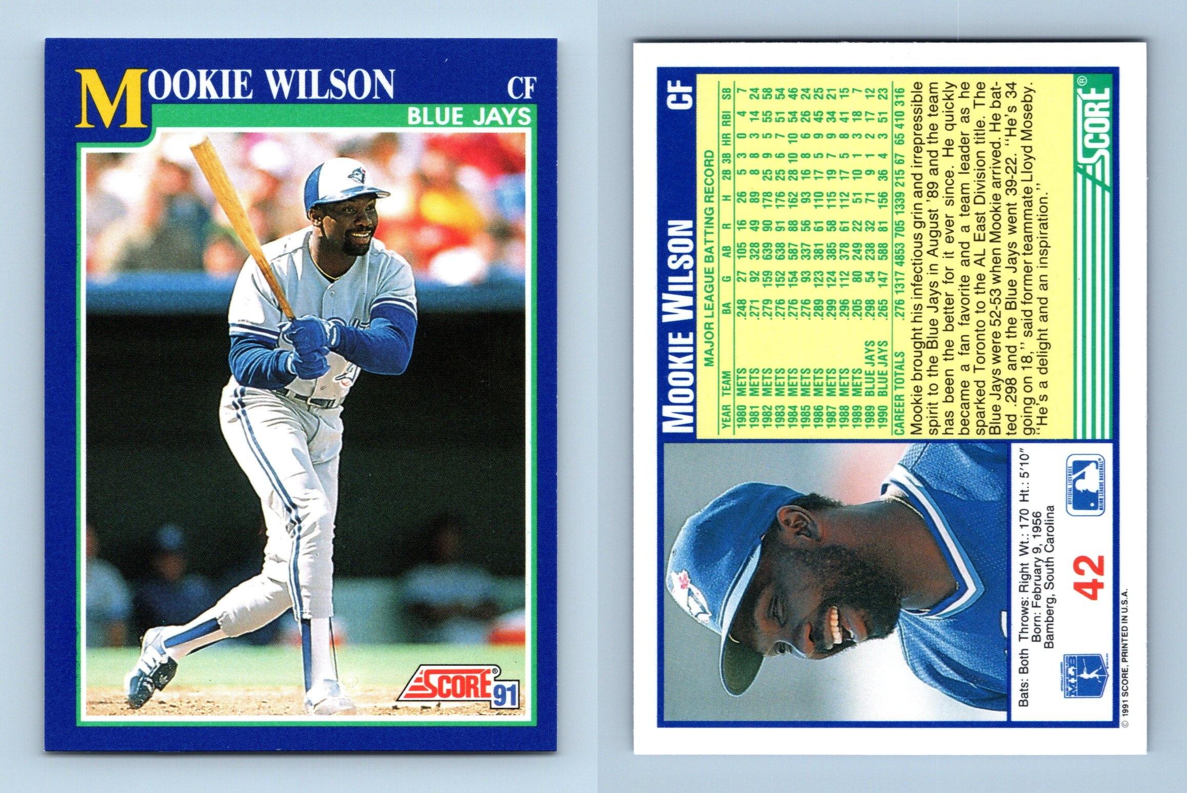 Mookie Wilson - Blue Jays #42 Score 1991 Baseball Trading Card