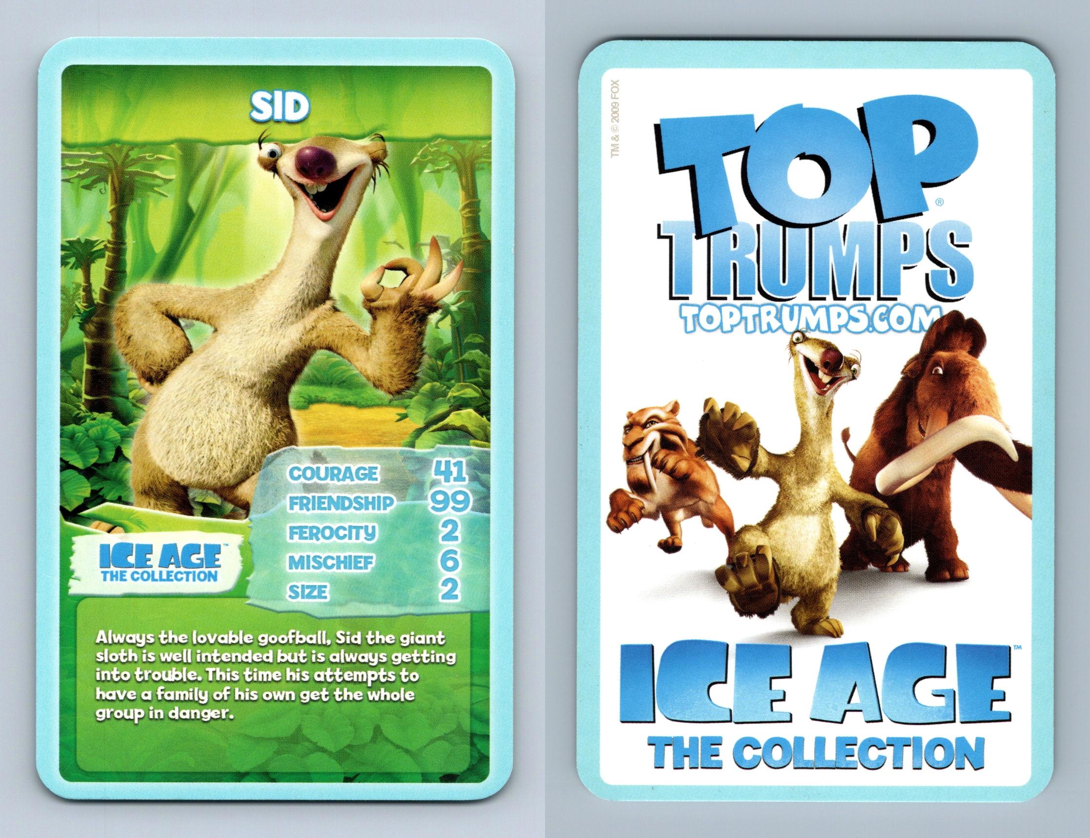 Sid - Ice Age The Collection 2009 Top Trumps Card