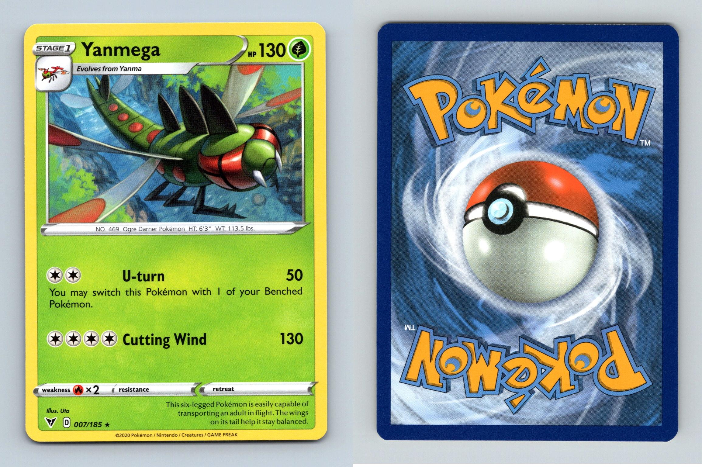 Yanmega 7/185 2020 Pokemon Vivid Voltage Rare Card