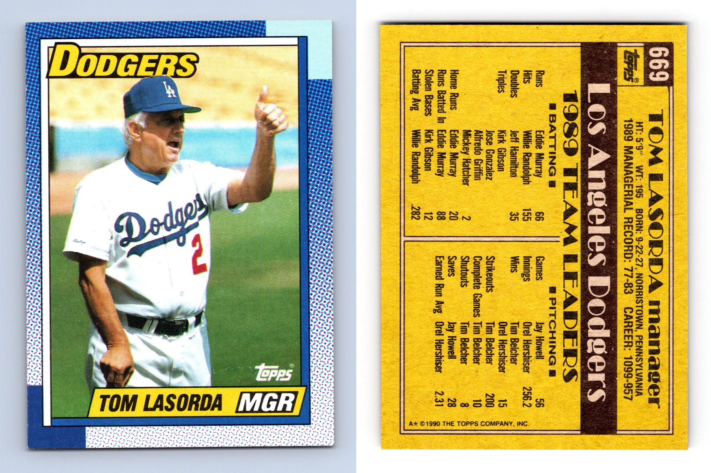 Tom Lasorda - Dodgers #669 Topps 1990 Baseball Trading Card