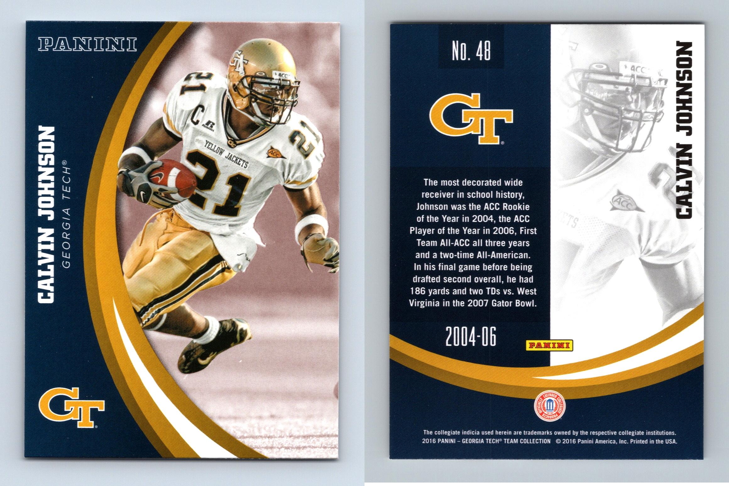 : C&I Collectables NCAA Georgia Tech Yellow Jackets Men's Calvin  Johnson Three Card Plaque, Brown, 8X10 : Sports & Outdoors