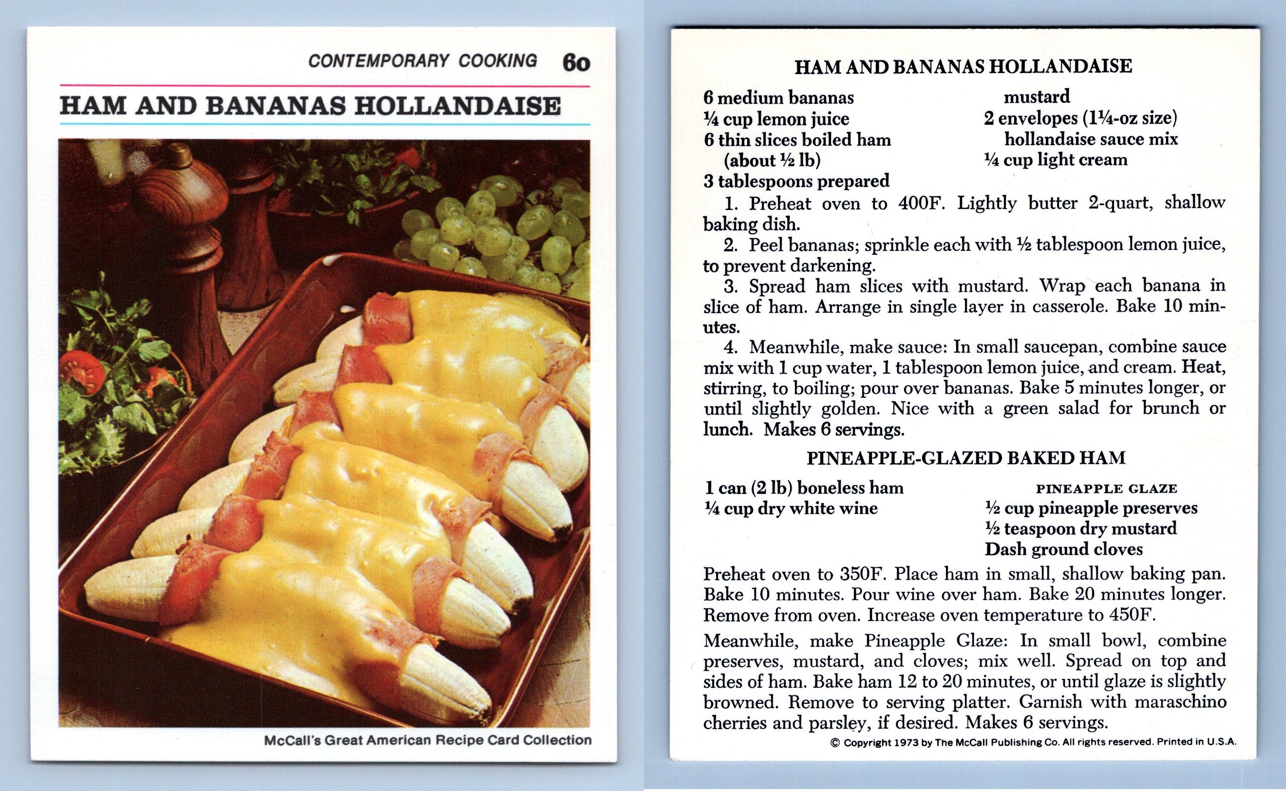 Ham & Bananas Hollandaise 6O Contemporary McCall's Great American