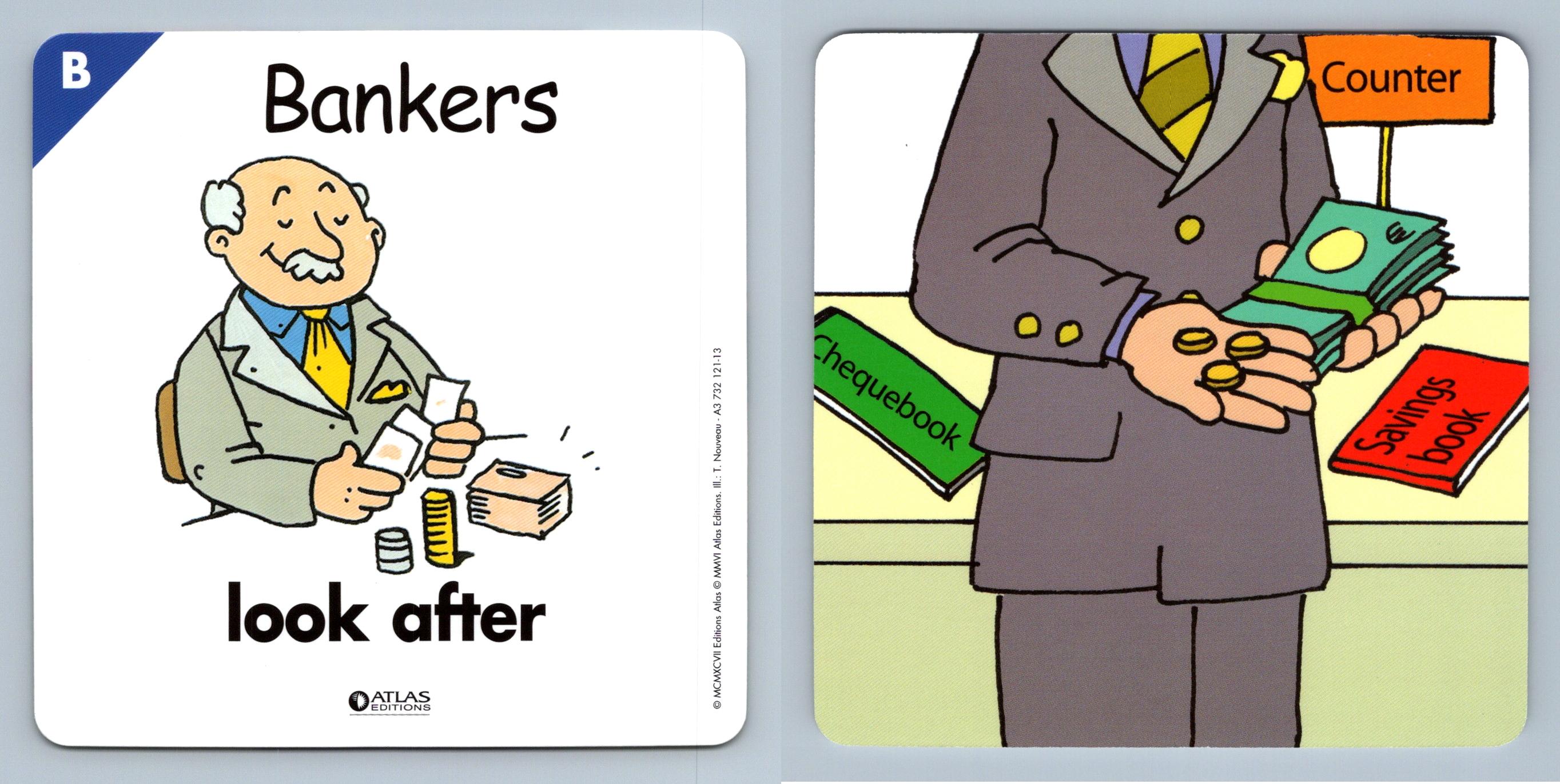 Bankers - B - Atlas Editions Play & Learn Flash Card