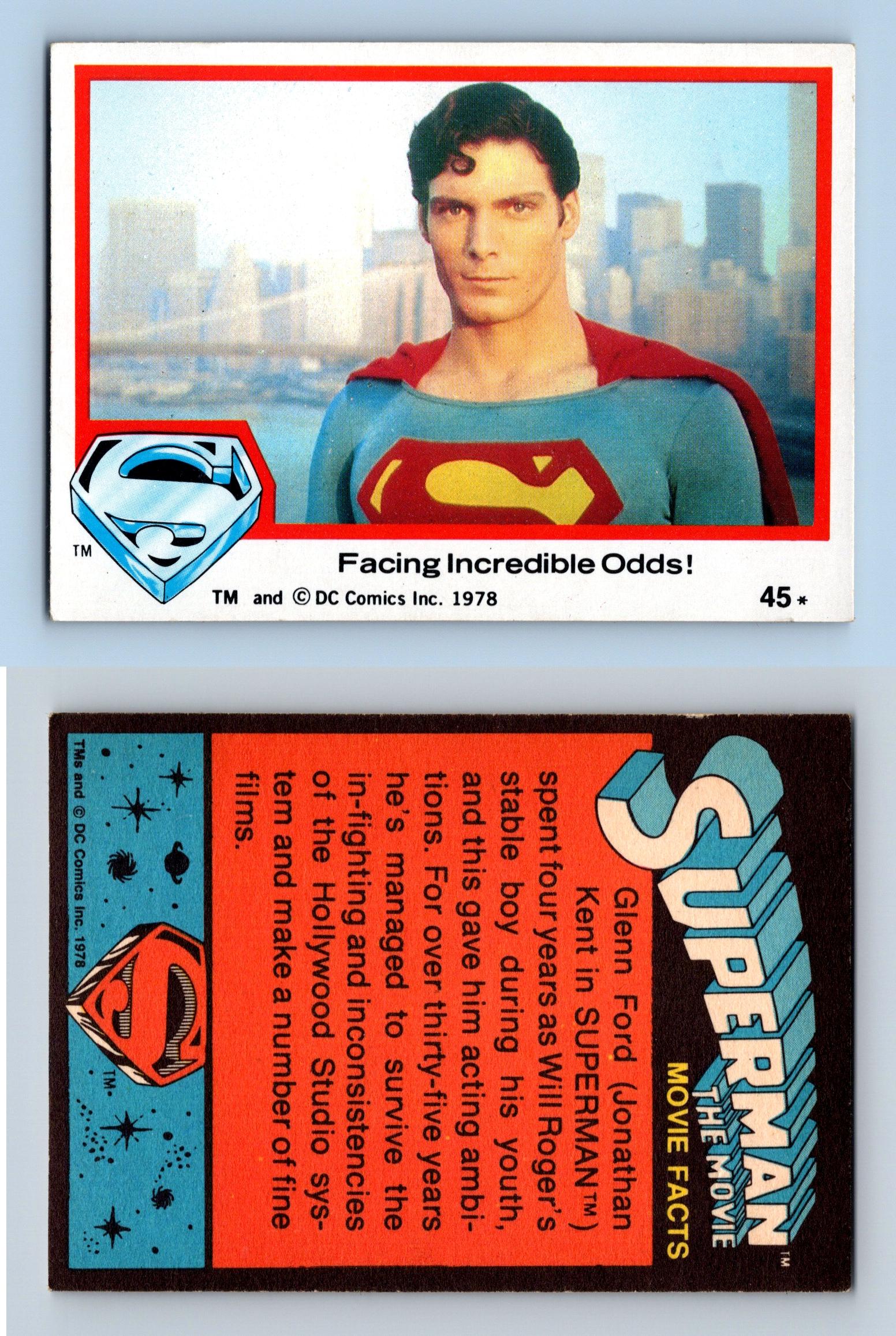Facing Incredible Odds #45 Superman The Movie 1978 Topps Trading Card