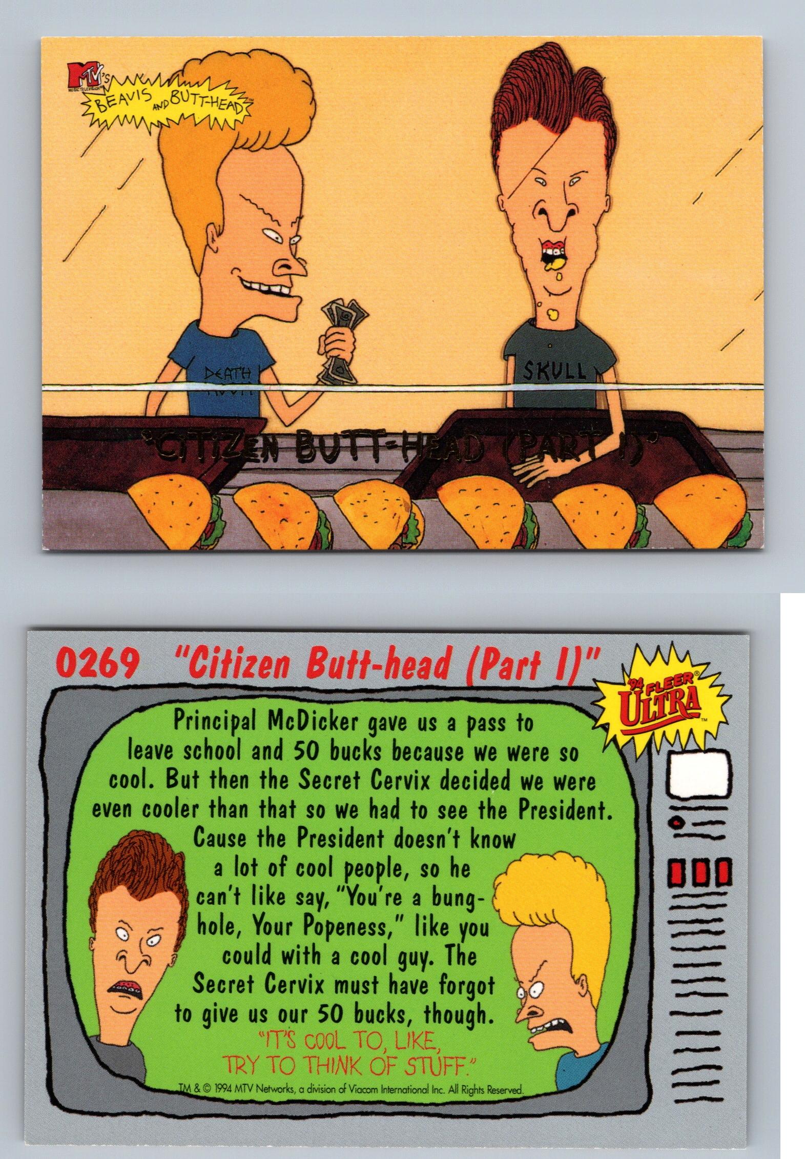 Citizen Butt Head Part I Beavis Butt Head Mtv Fleer Ultra