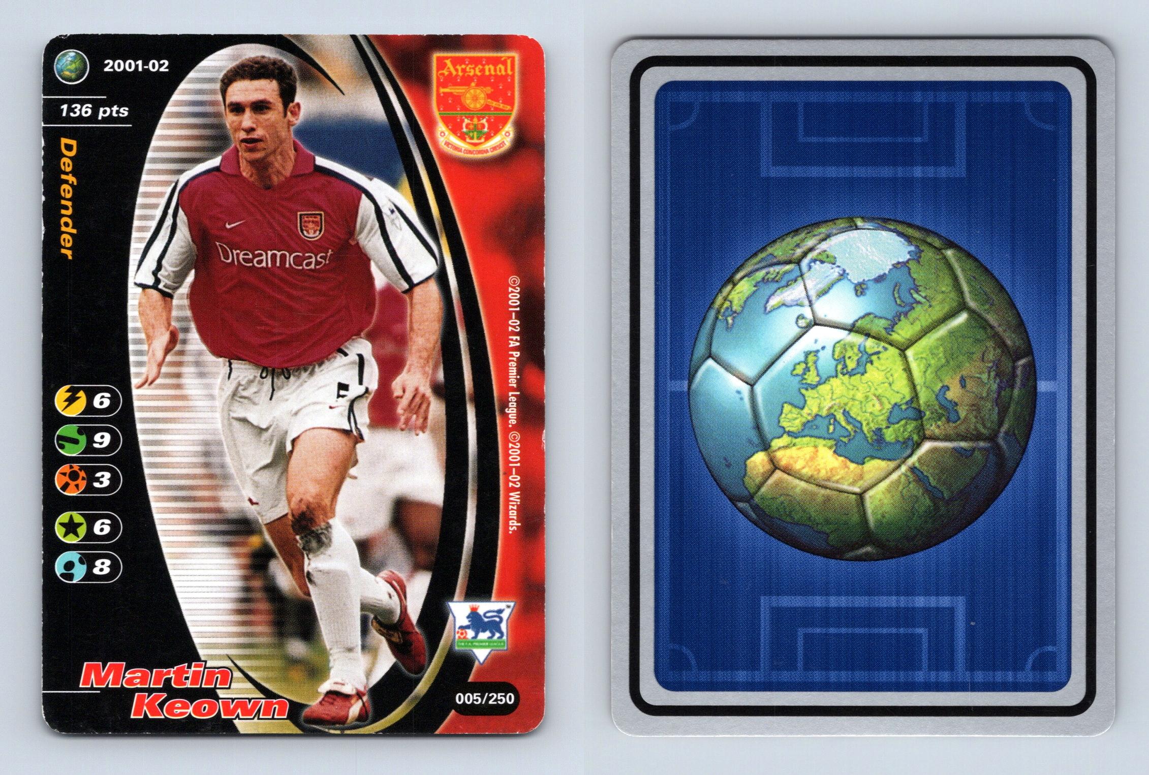 C245 Martin Keown Arsenal #5 Football Champions TCG 2001-2 Trade Card 
