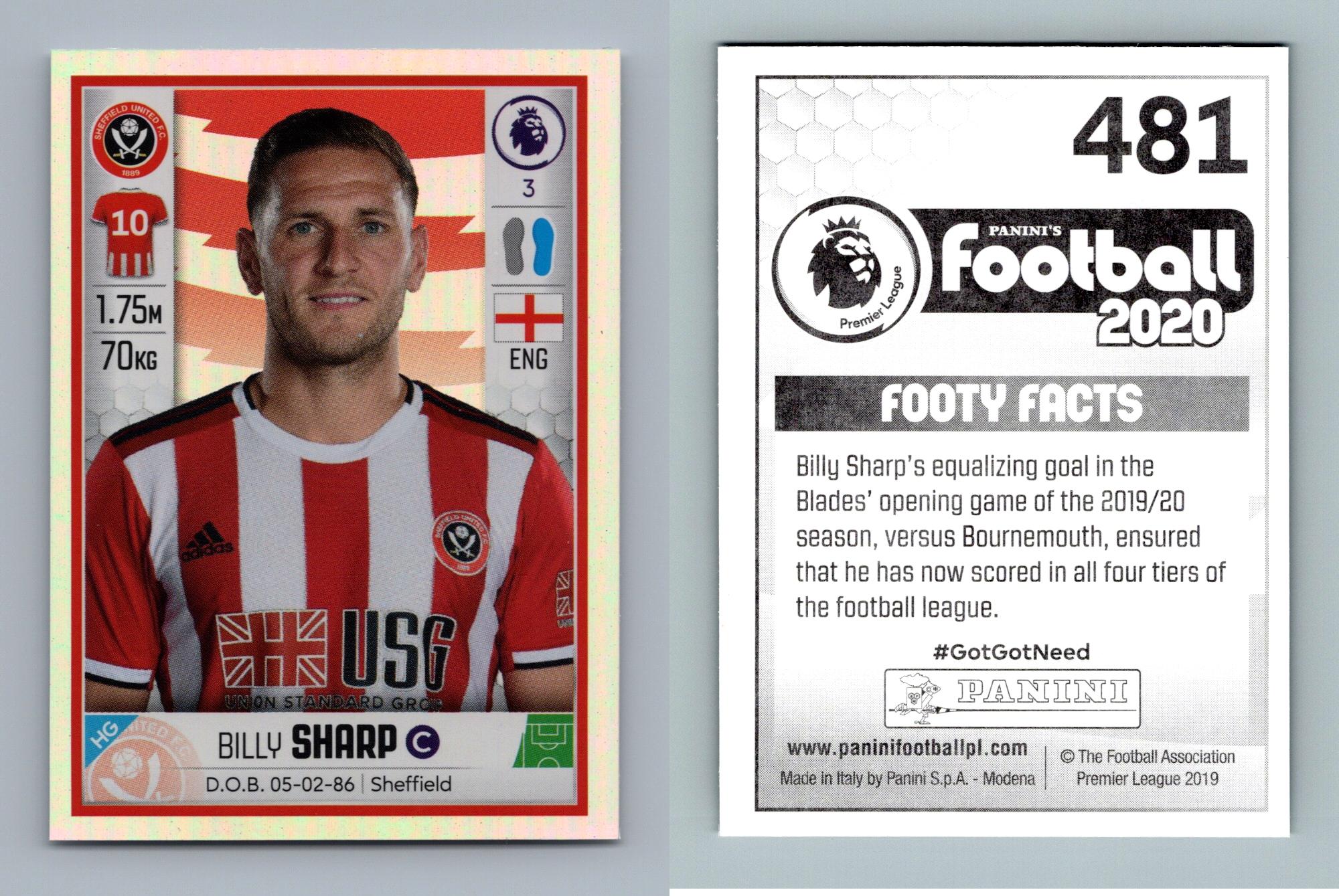 Billy Sharp Sheffield United Football Premier League Panini