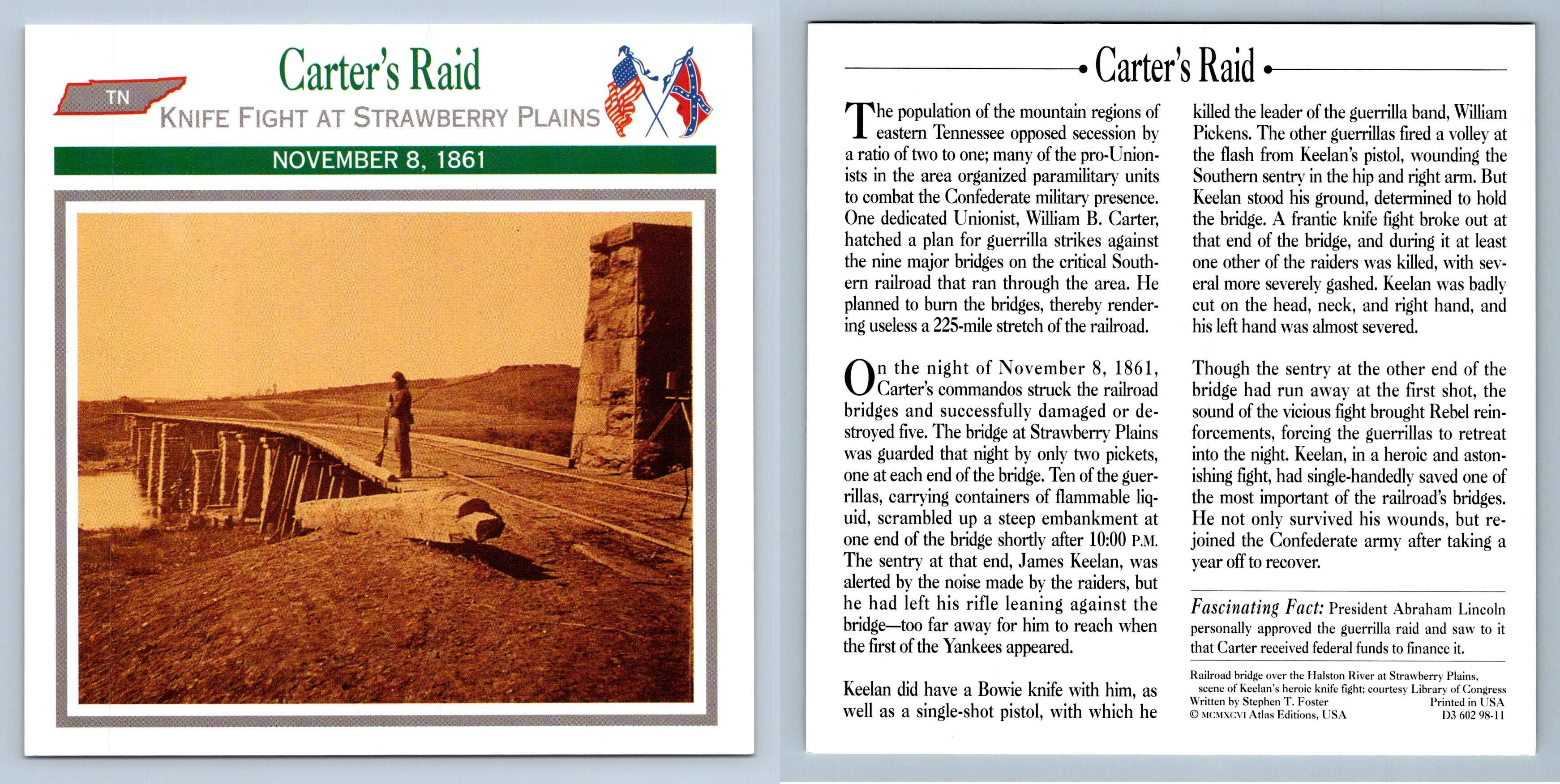 Knife Fight At Strawberry Plains Carter's Raid Spies Atlas Ed