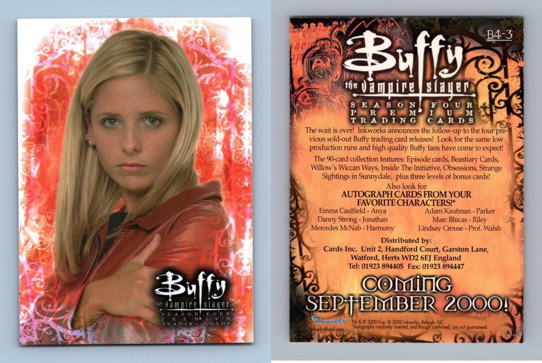 Buffy The Vampire Slayer Trading Cards Season 4 Inkworks 2000 Promo Card B4-3 