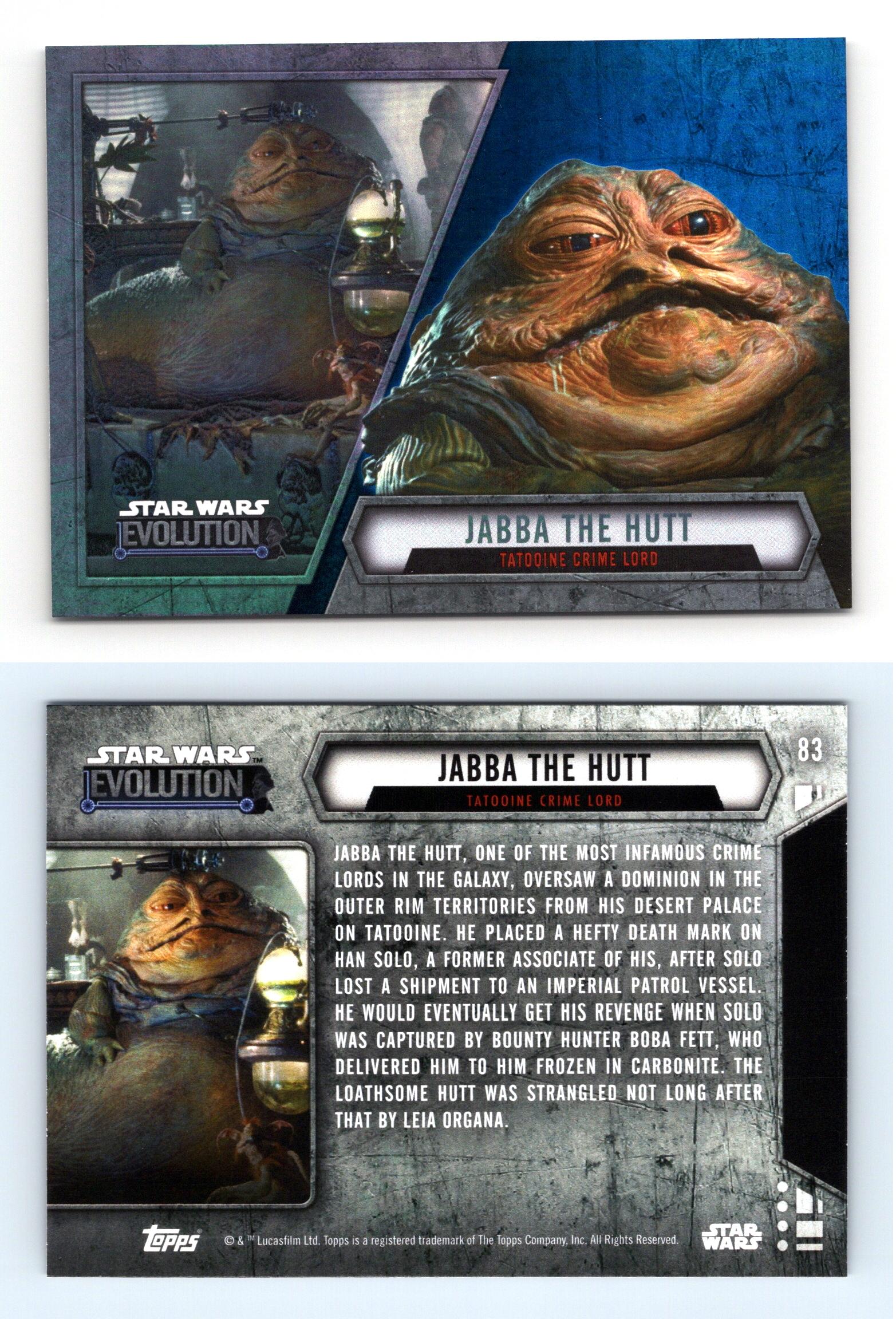 2016 Topps Star Wars Evolution Card #83 Jabba the Hutt Tatooine Crime Lord